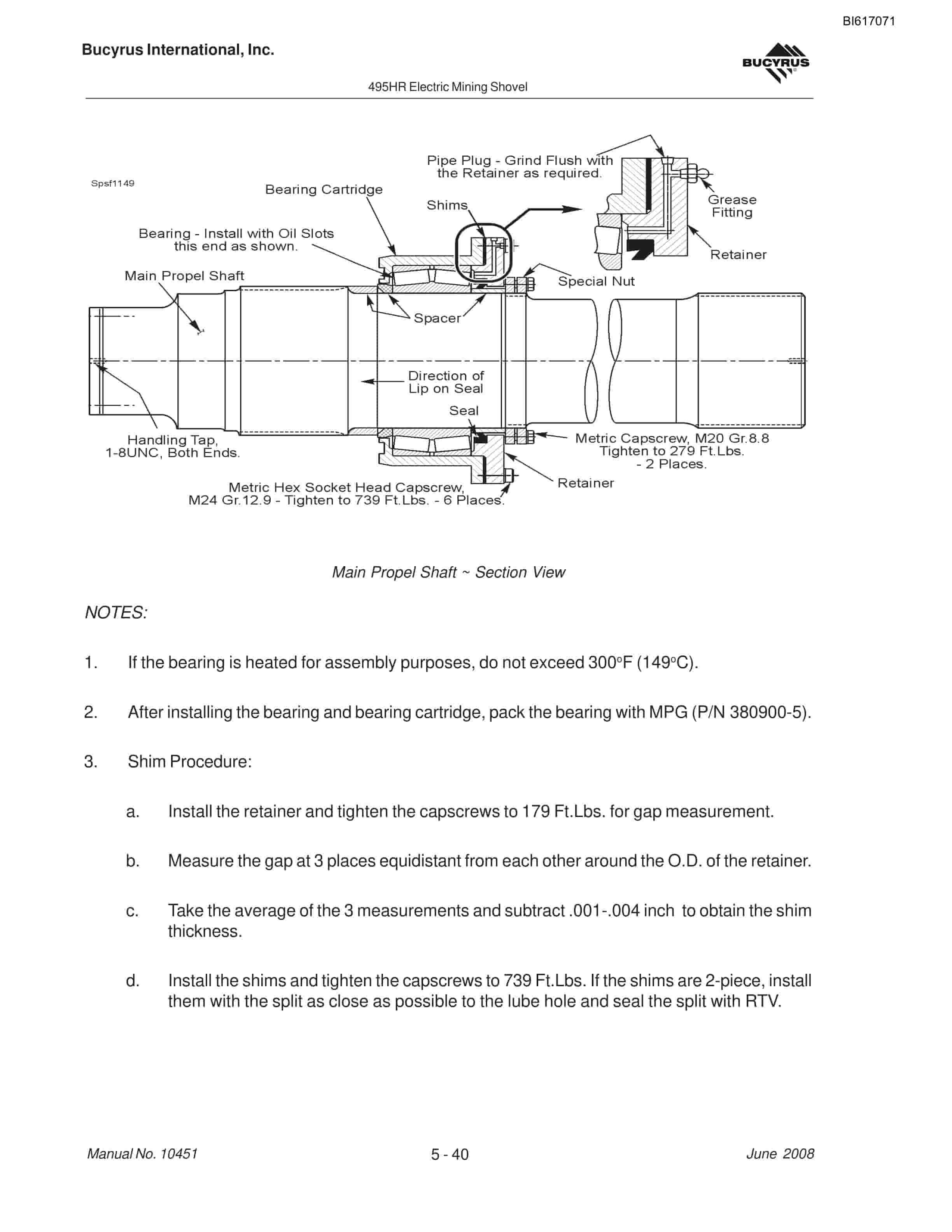 Bucyrus 495HR Mining Shovel Maintenance And Operation Manual BI617071-2