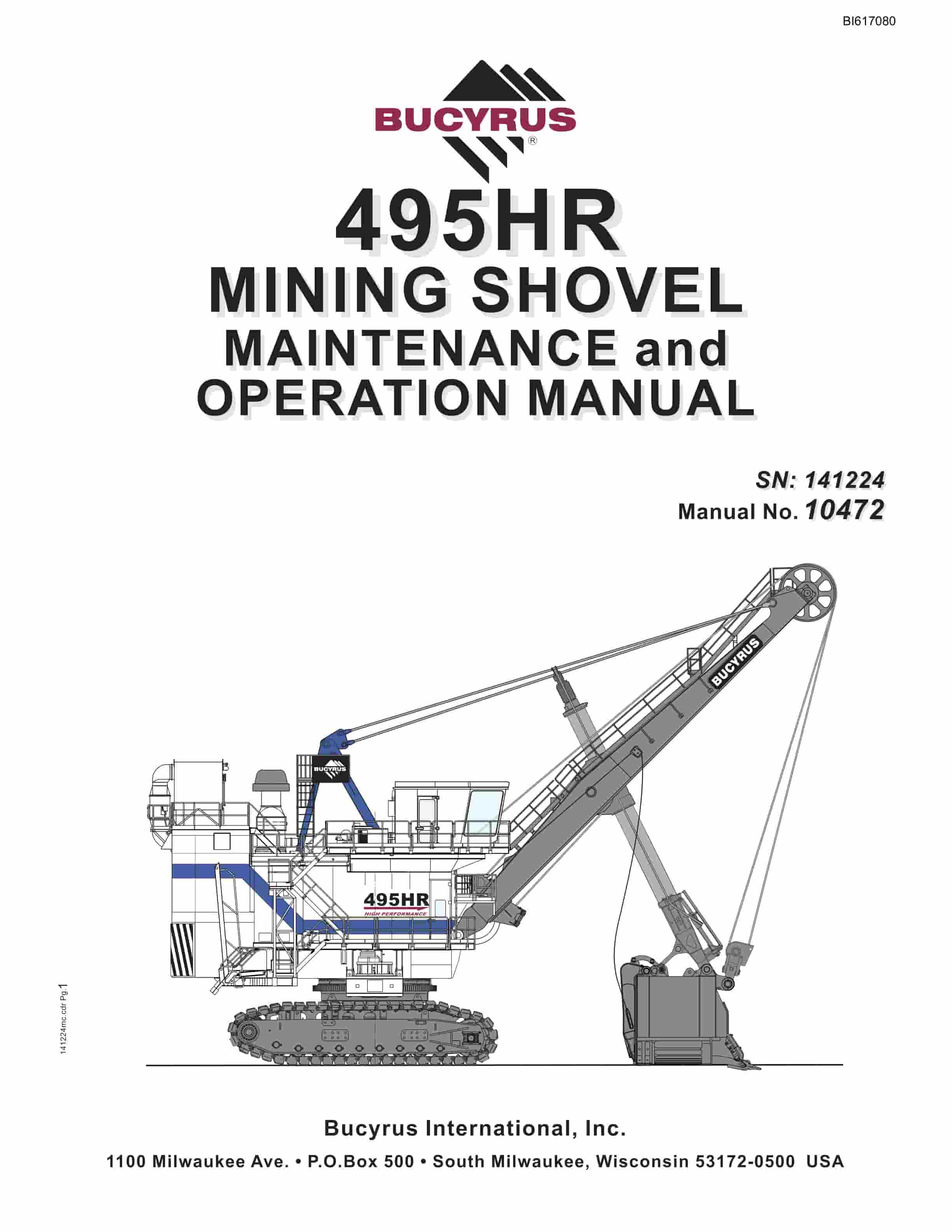 Bucyrus 495HR Mining Shovel Maintenance And Operation Manual BI617080