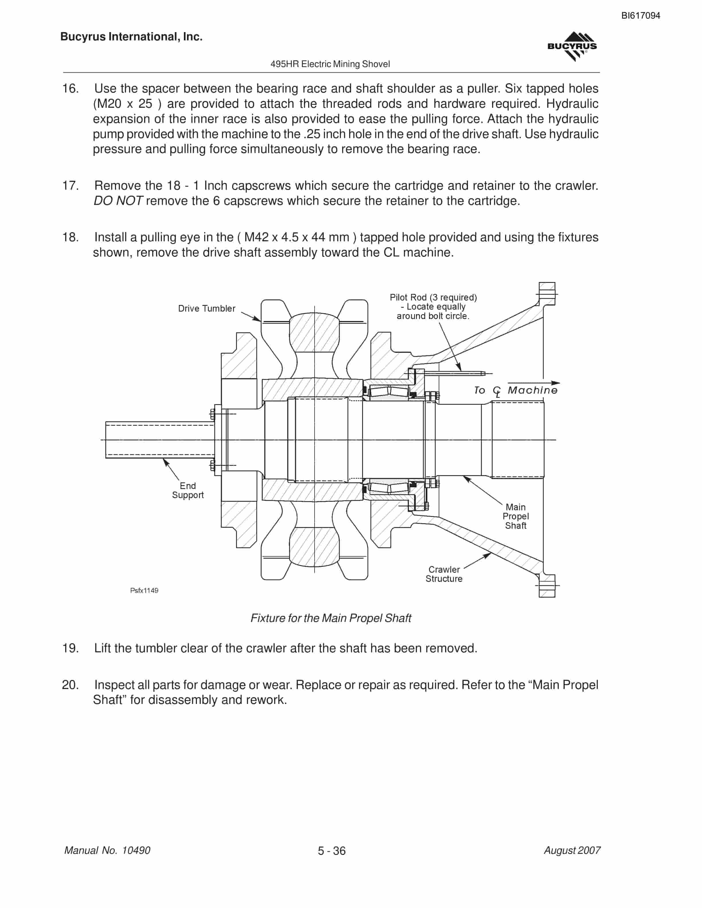 Bucyrus 495HR Mining Shovel Maintenance And Operation Manual BI617094-2
