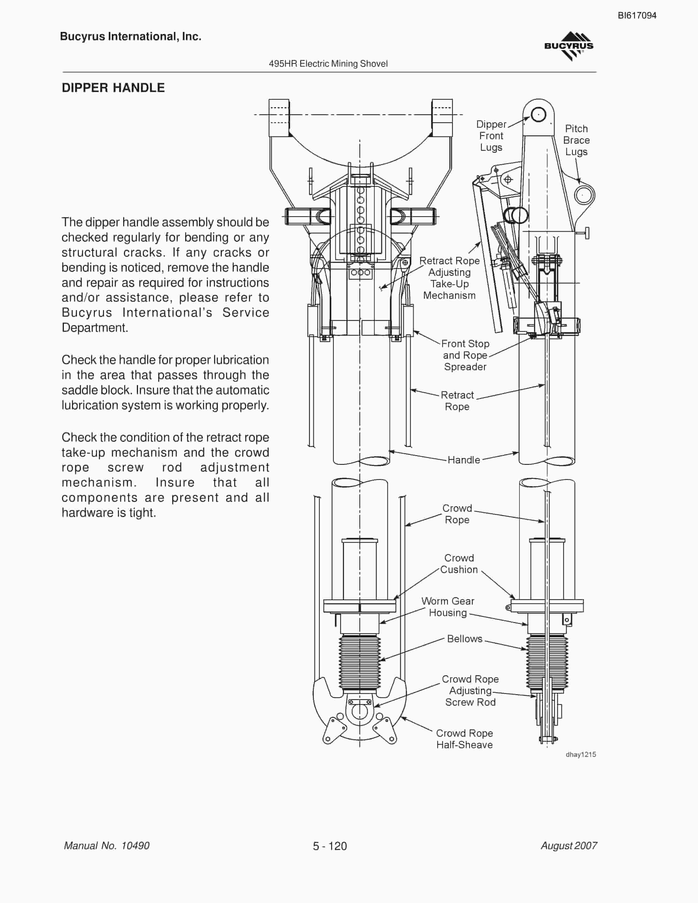 Bucyrus 495HR Mining Shovel Maintenance And Operation Manual BI617094-3