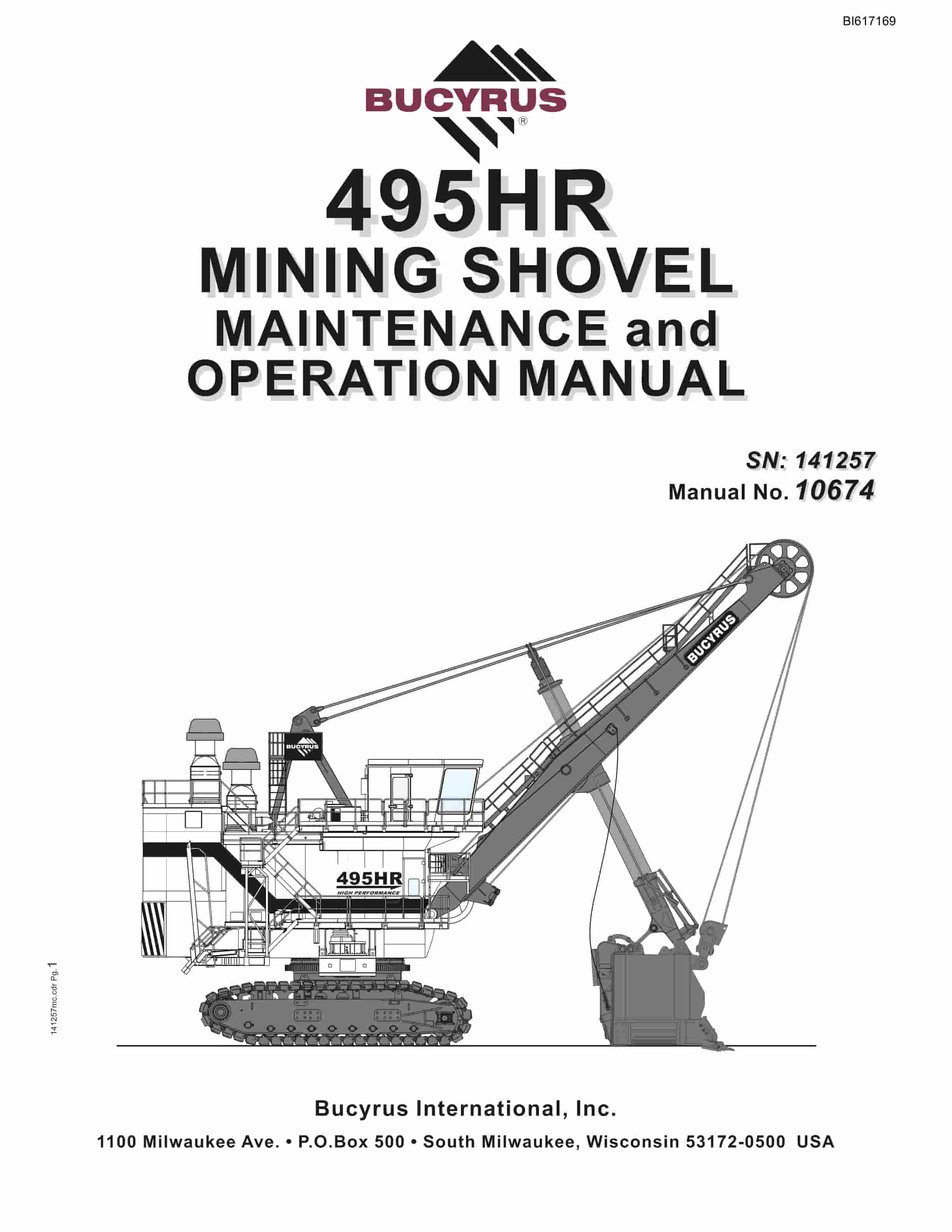 Bucyrus 495HR Mining Shovel Maintenance And Operation Manual BI617169