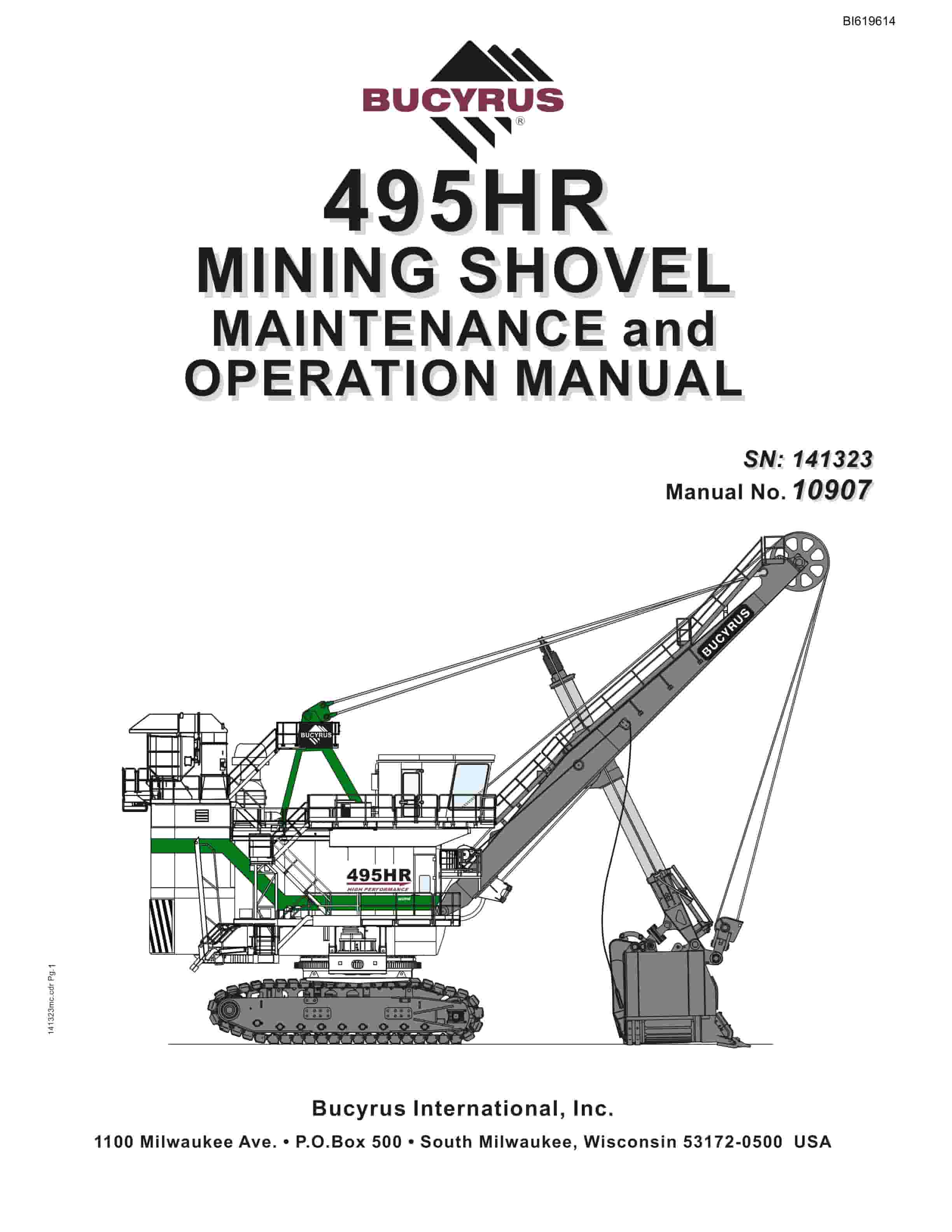 Bucyrus 495HR Mining Shovel Maintenance And Operation Manual BI619614