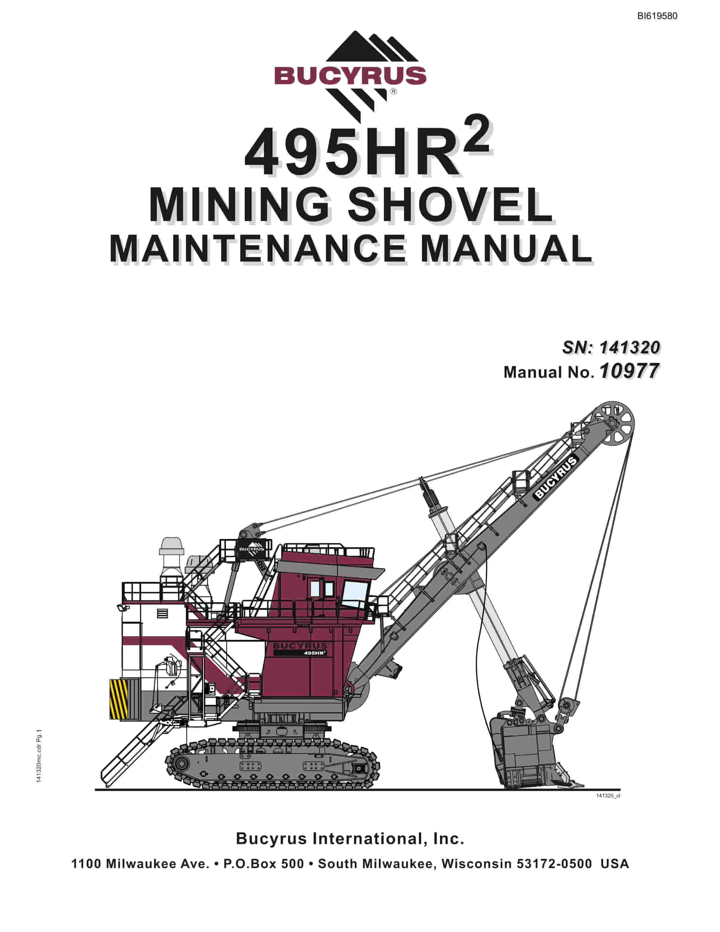 Bucyrus 495HR2 Mining Shovel Maintenance Manual BI619580