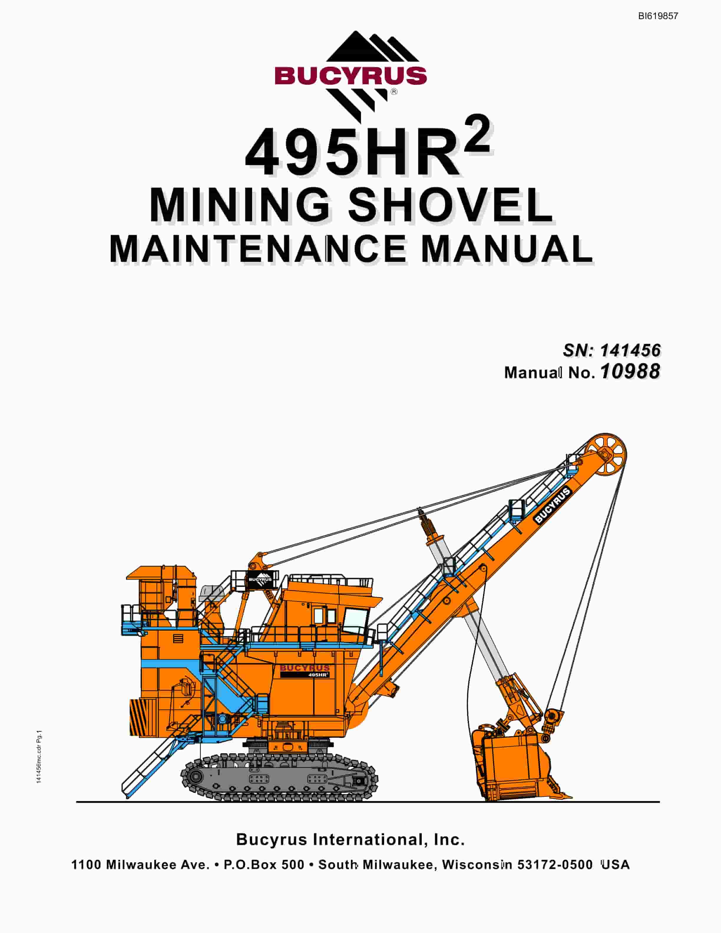 Bucyrus 495HR2 Mining Shovel Maintenance Manual BI619857
