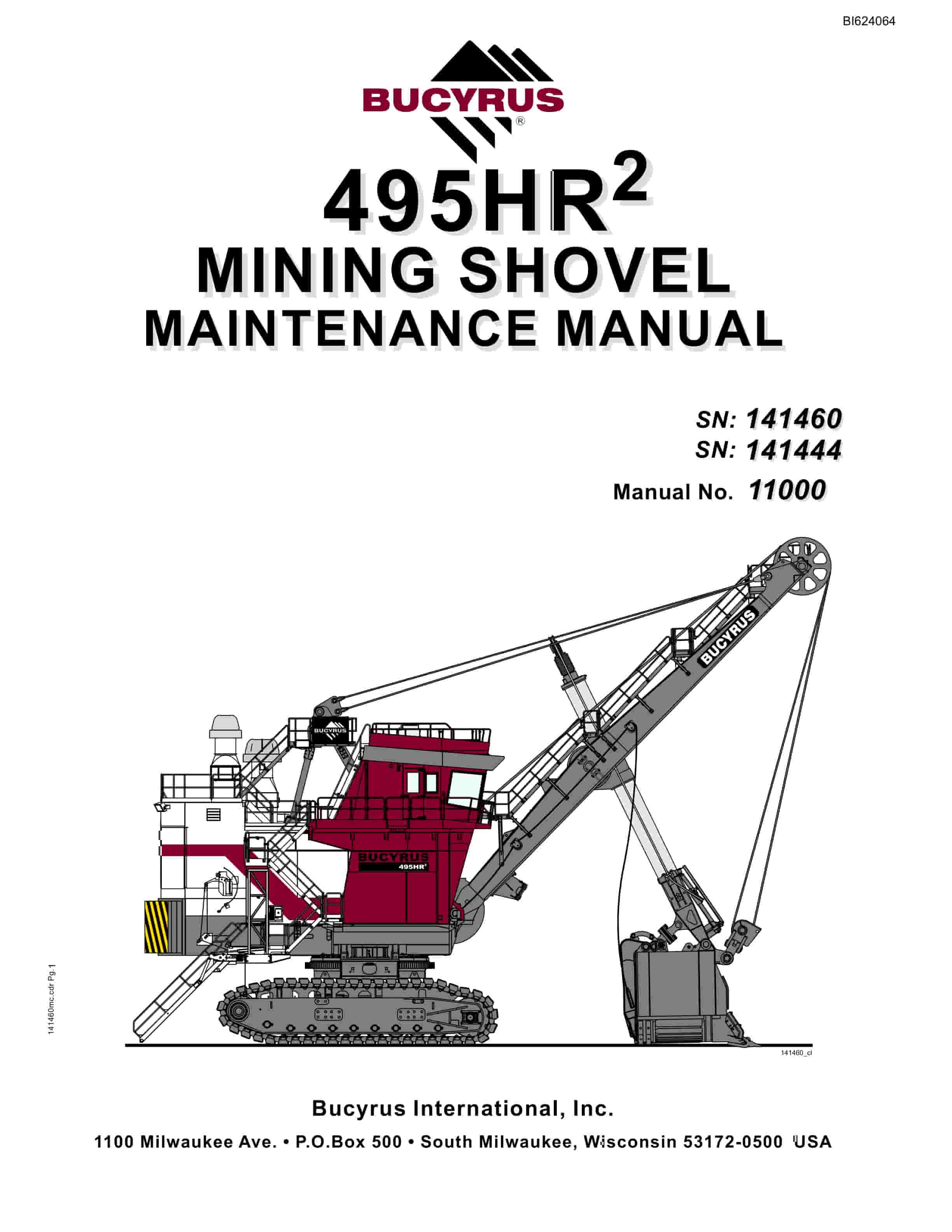 Bucyrus 495HR2 Mining Shovel Maintenance Manual BI624064
