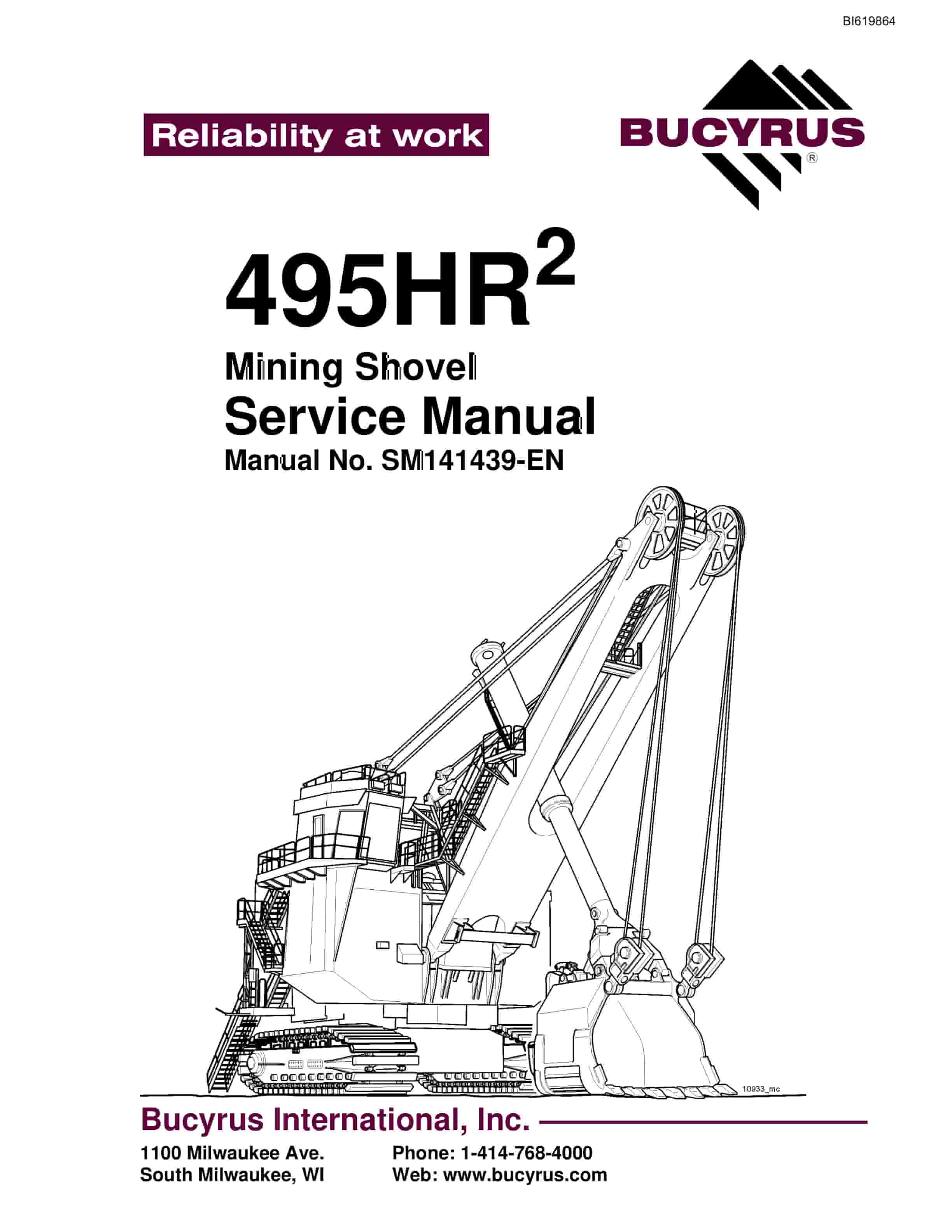 Bucyrus 495HR2 Mining Shovel Service Manual BI619864