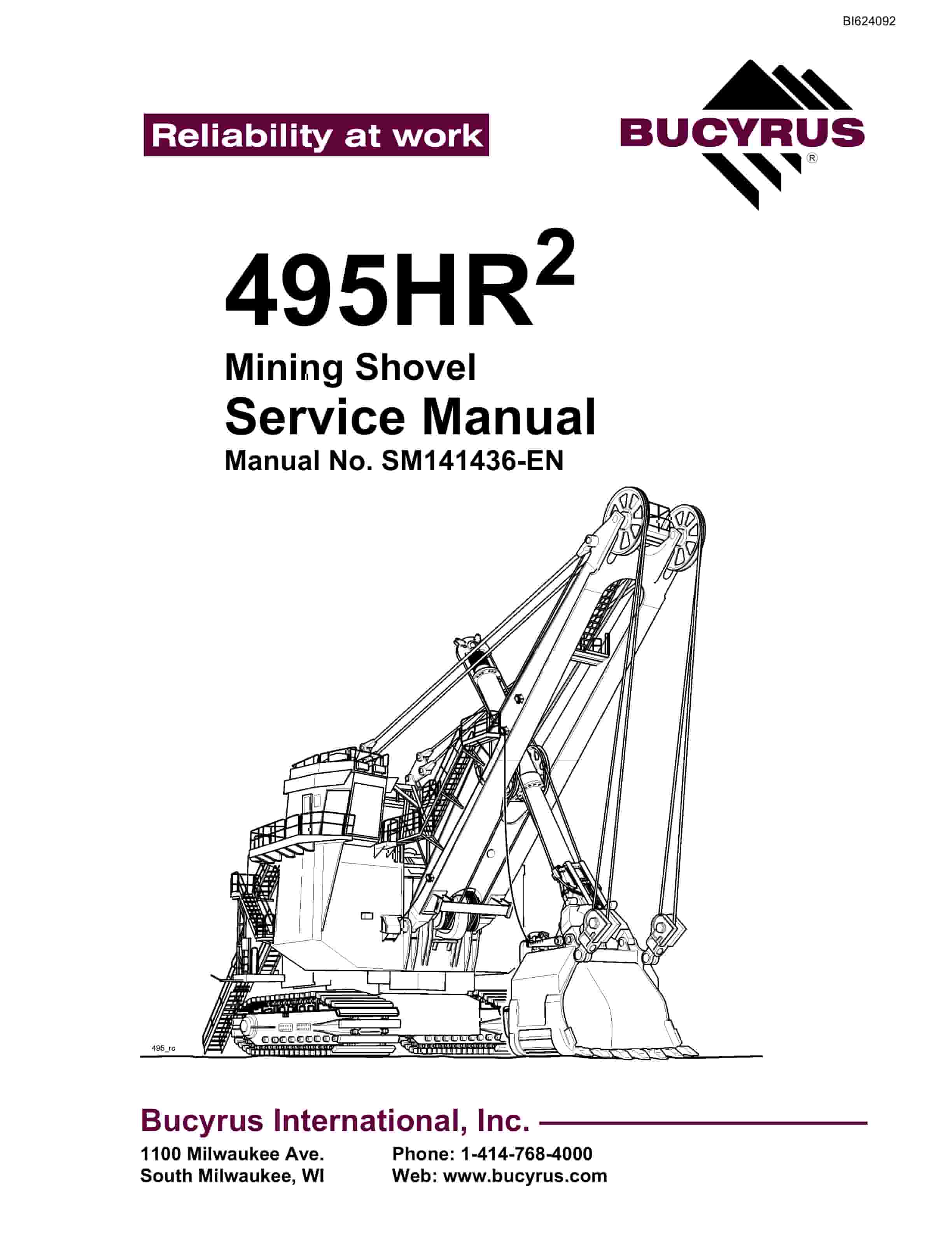Bucyrus 495HR2 Mining Shovel Service Manual BI624092