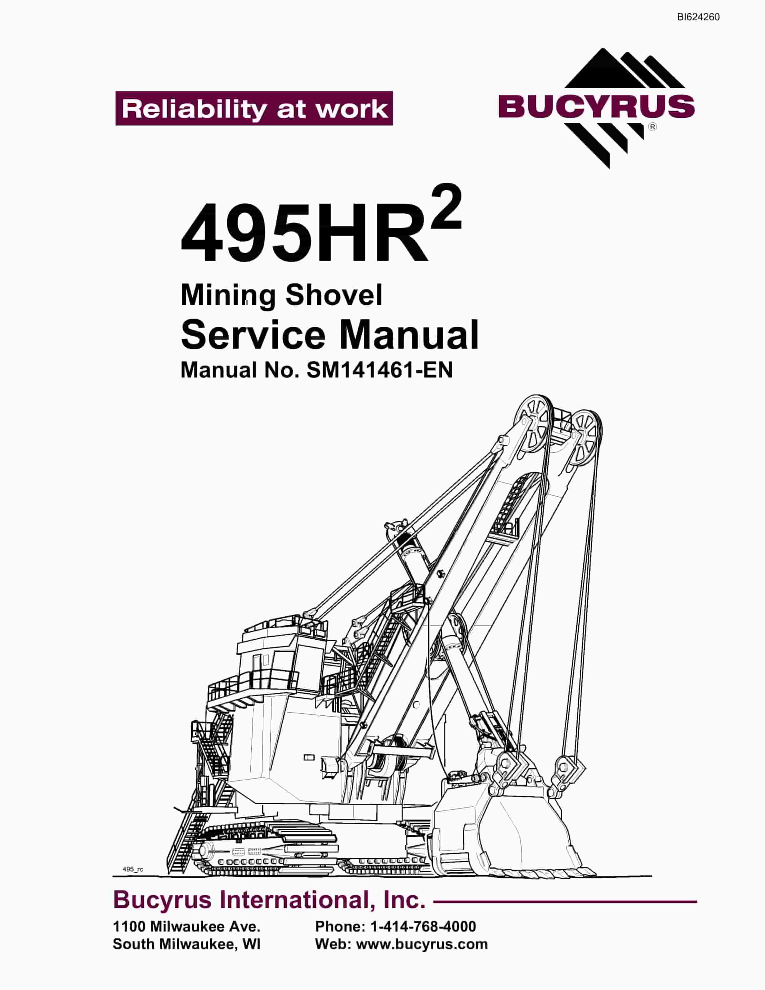 Bucyrus 495HR2 Mining Shovel Service Manual BI624260