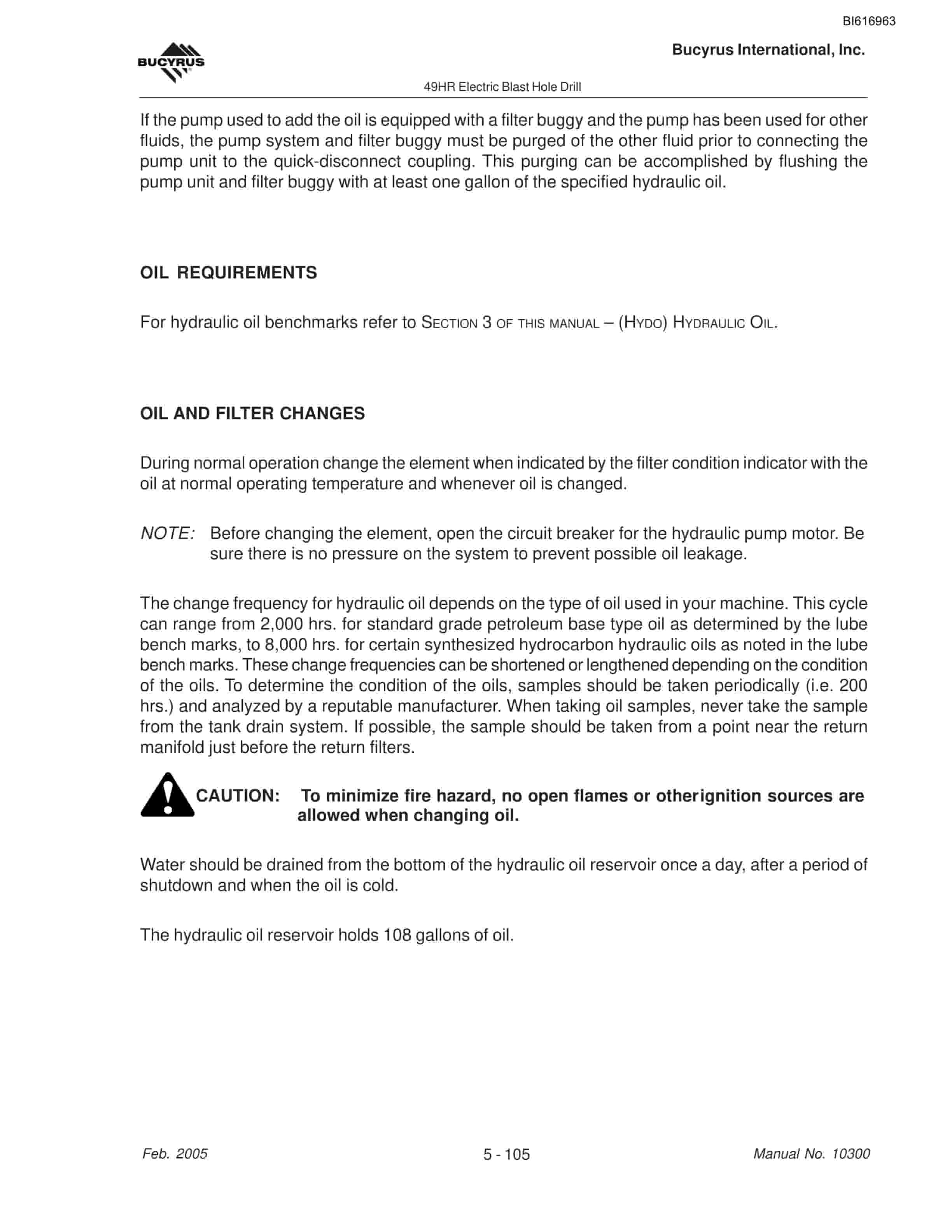 Bucyrus 49HR Blast Hole Drill Maintenance And Operation Manual BI616963-4