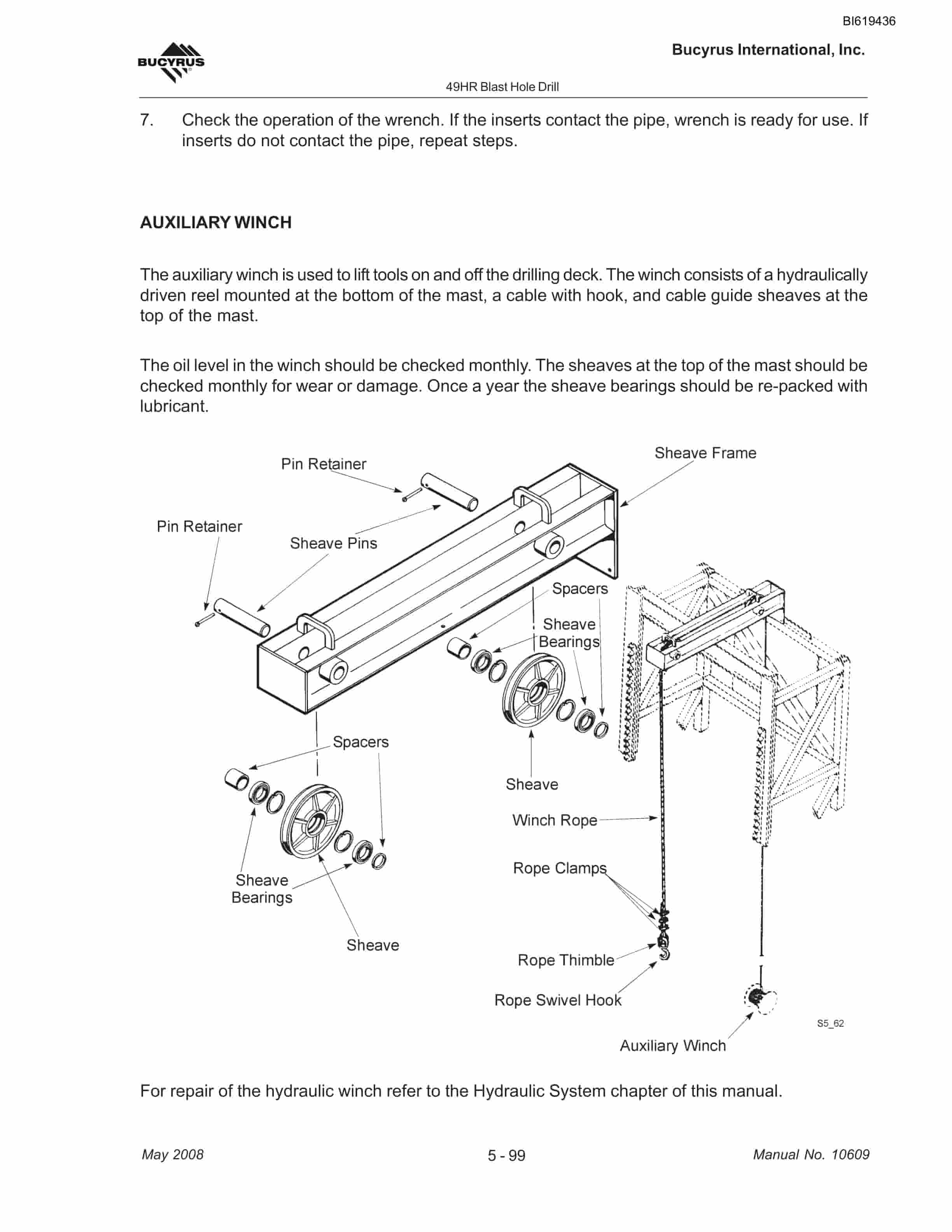 Bucyrus 49HR Blast Hole Drill Maintenance And Operation Manual BI619436-4