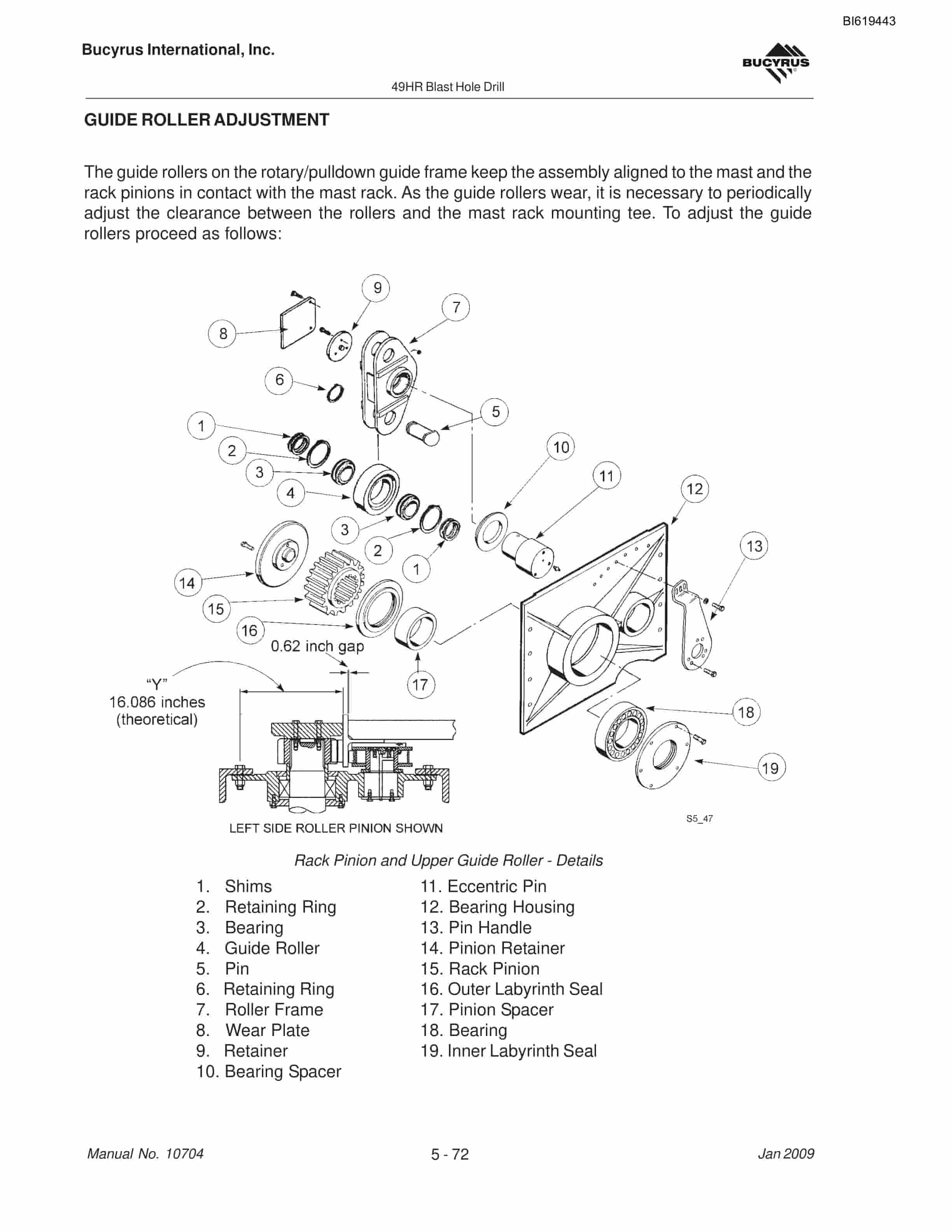 Bucyrus 49HR Blast Hole Drill Maintenance And Operation Manual BI619443-3