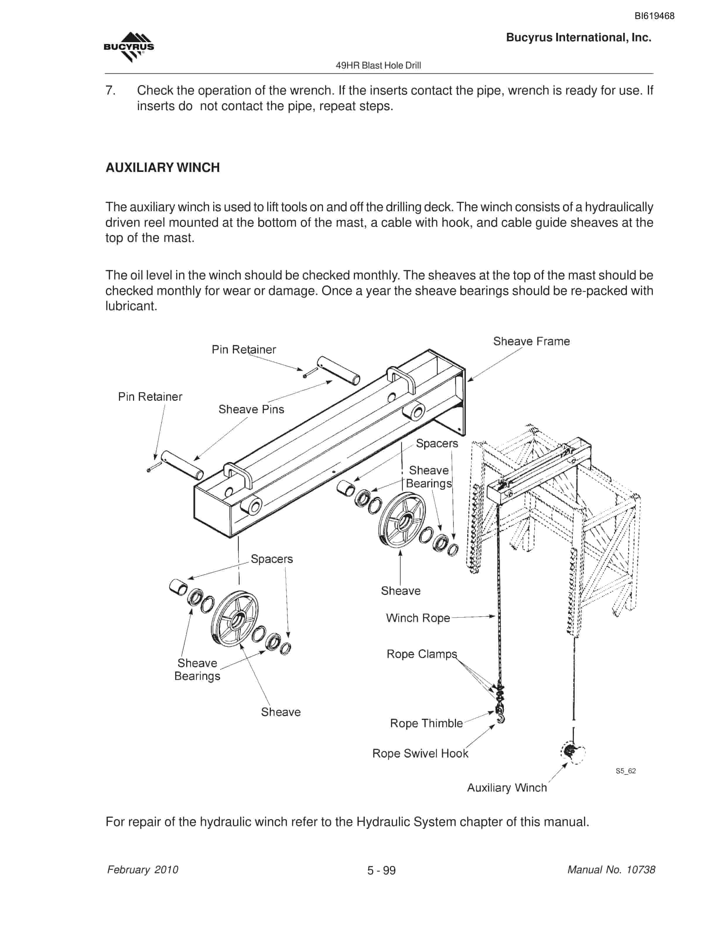 Bucyrus 49HR Blast Hole Drill Maintenance And Operation Manual BI619468-4