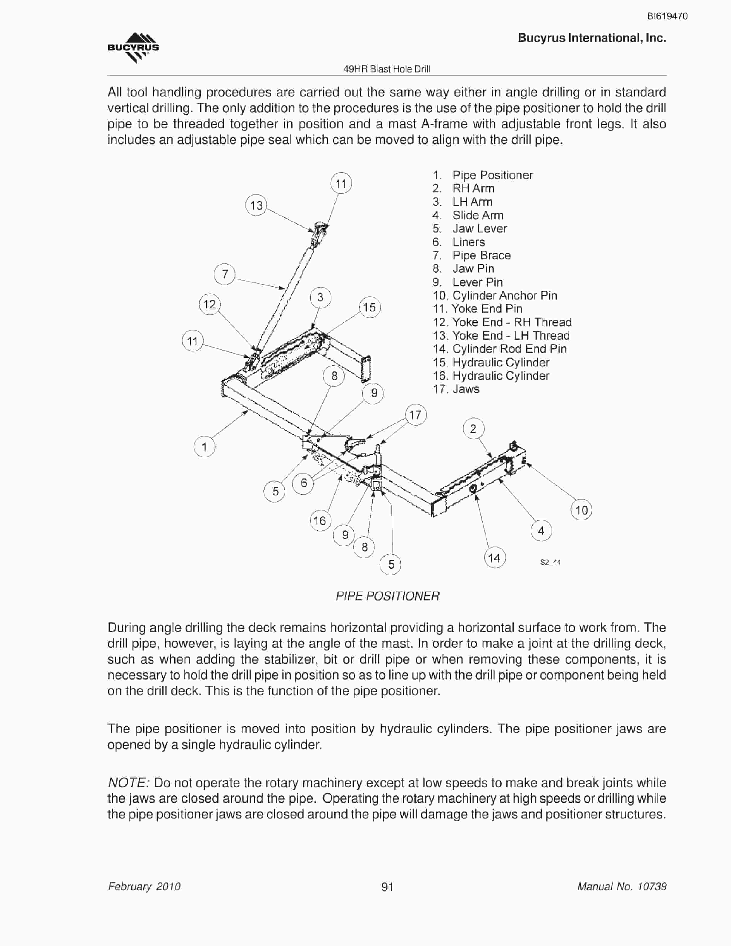 Bucyrus 49HR Blast Hole Drill Operators Manual BI619470-4