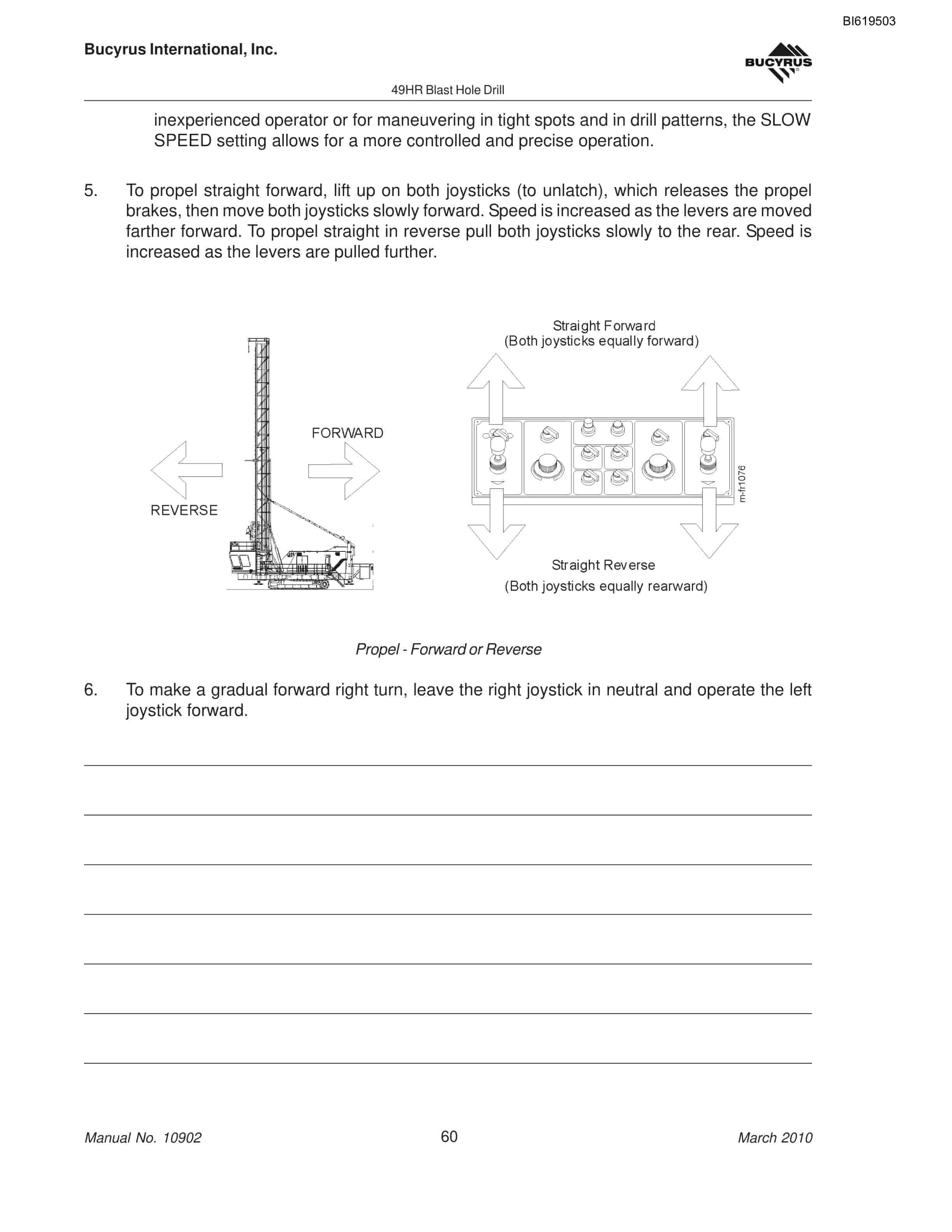 Bucyrus 49HR Blast Hole Drill Operators Manual BI619503-2