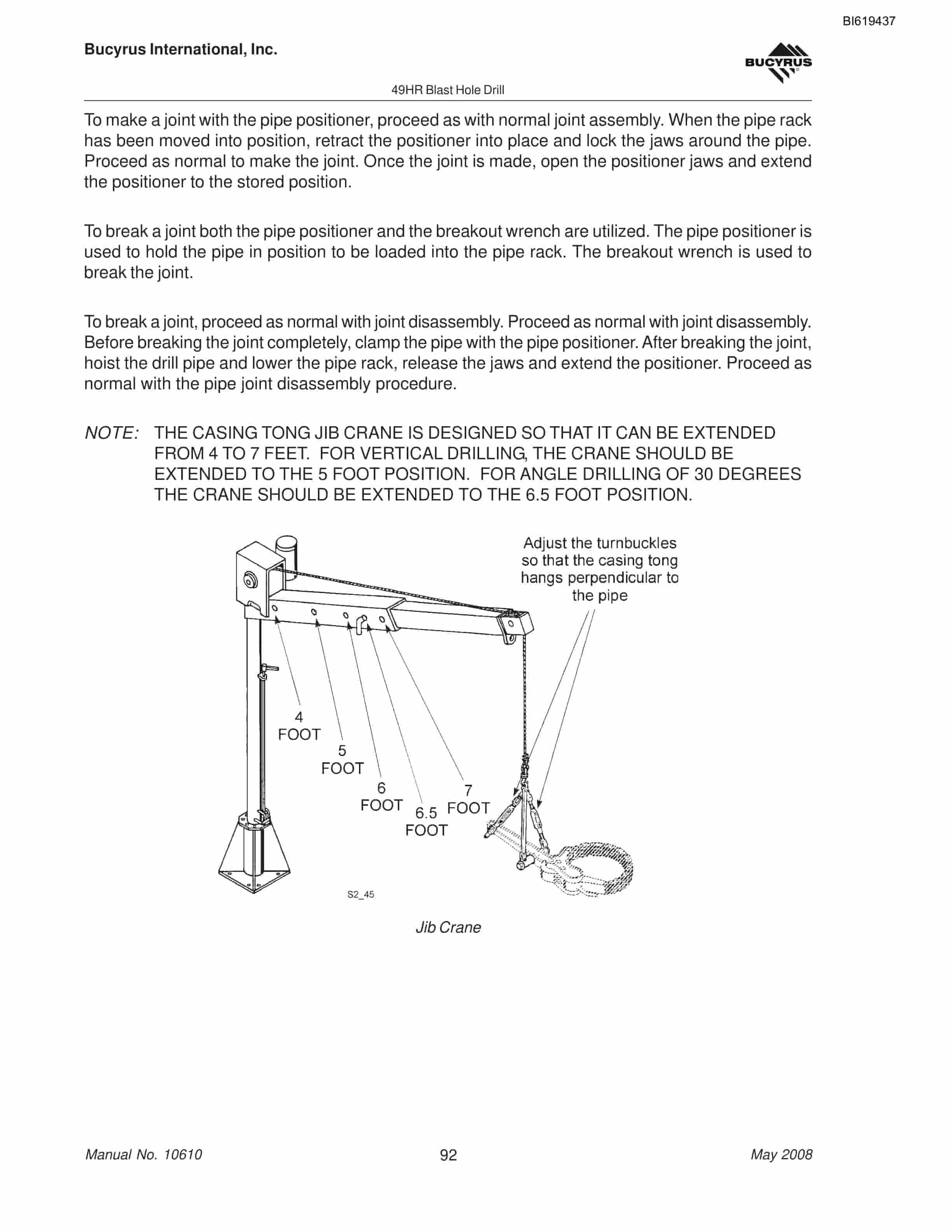 Bucyrus 49HR Blast Hole Drill Technical Manual BI619437-4