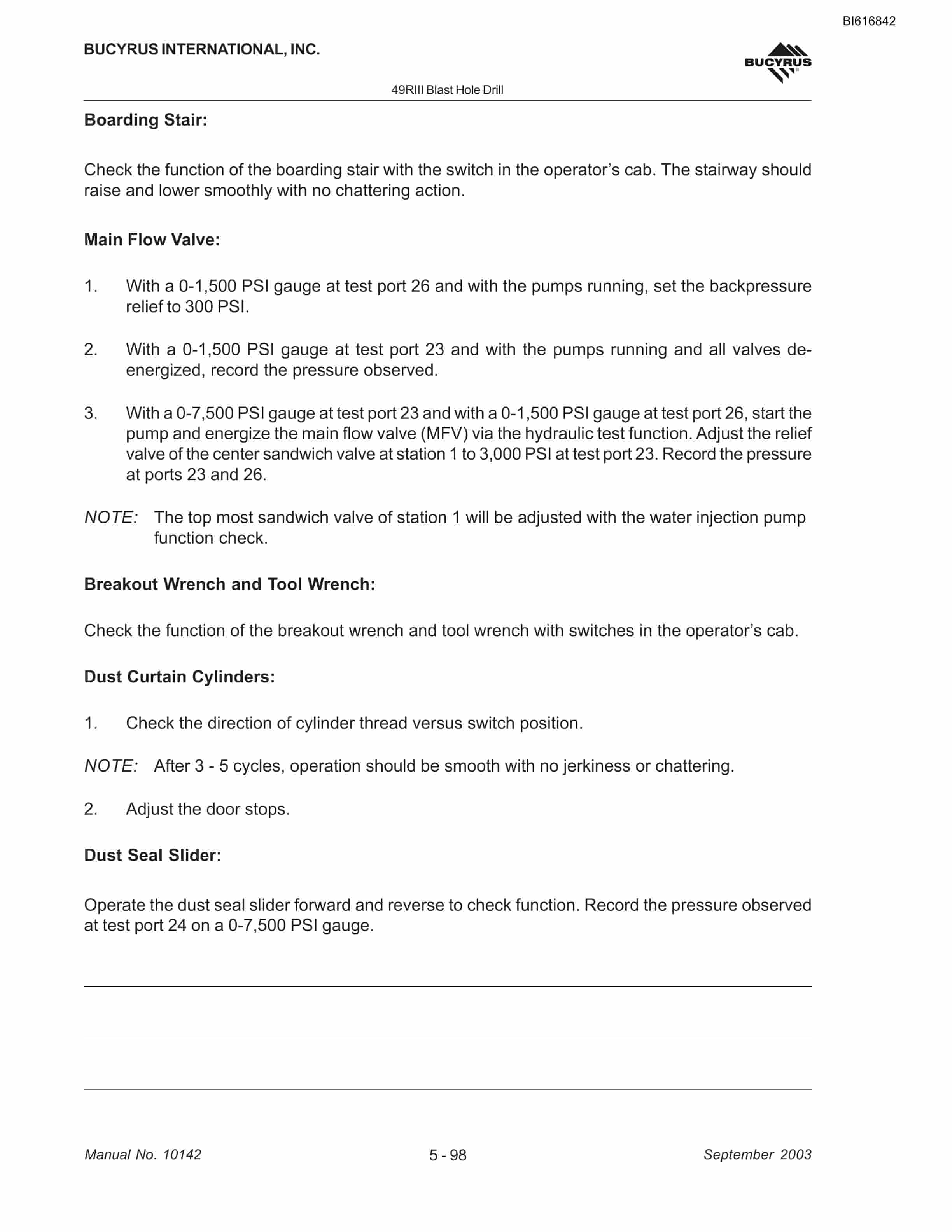 Bucyrus 49RIII Blast Hole Drill Maintenance And Operation Manual BI616842-4