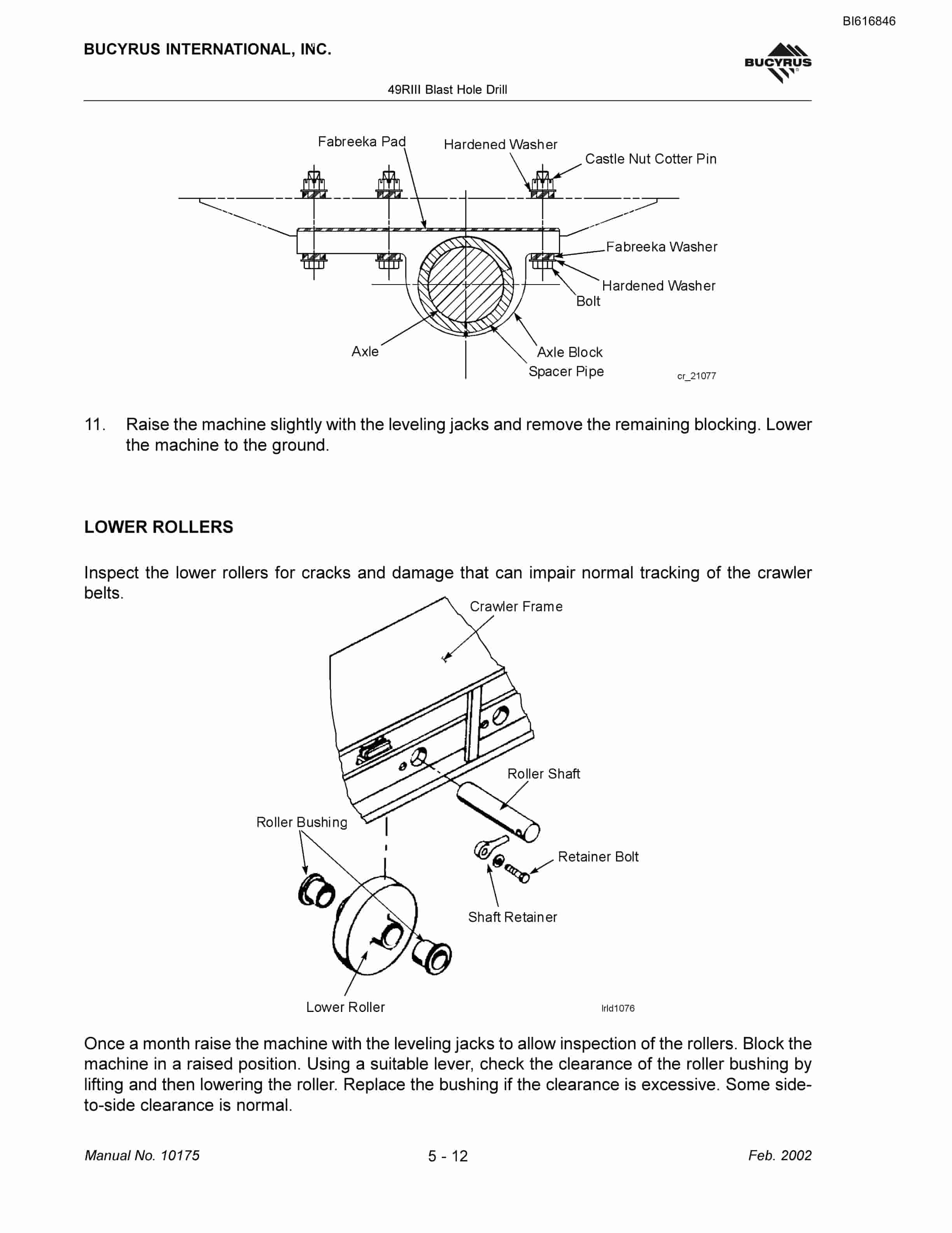 Bucyrus 49RIII Blast Hole Drill Maintenance And Operation Manual BI616846-2