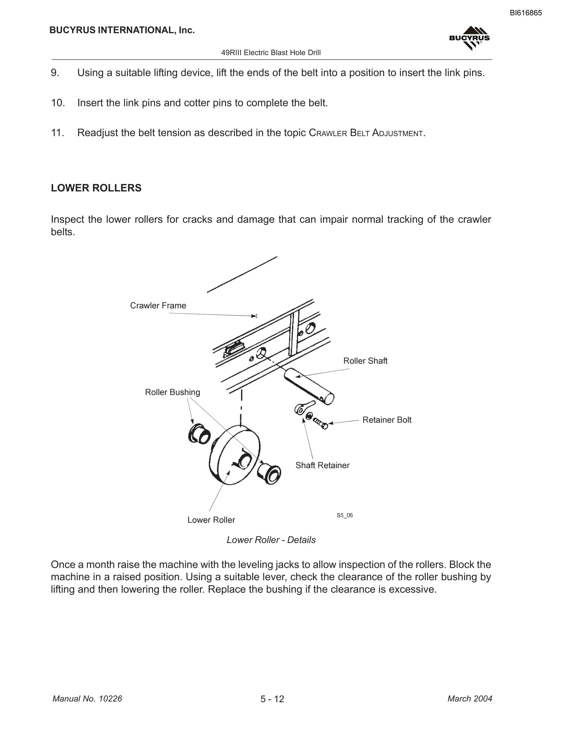 Bucyrus 49RIII Blast Hole Drill Maintenance And Operation Manual BI616865-2