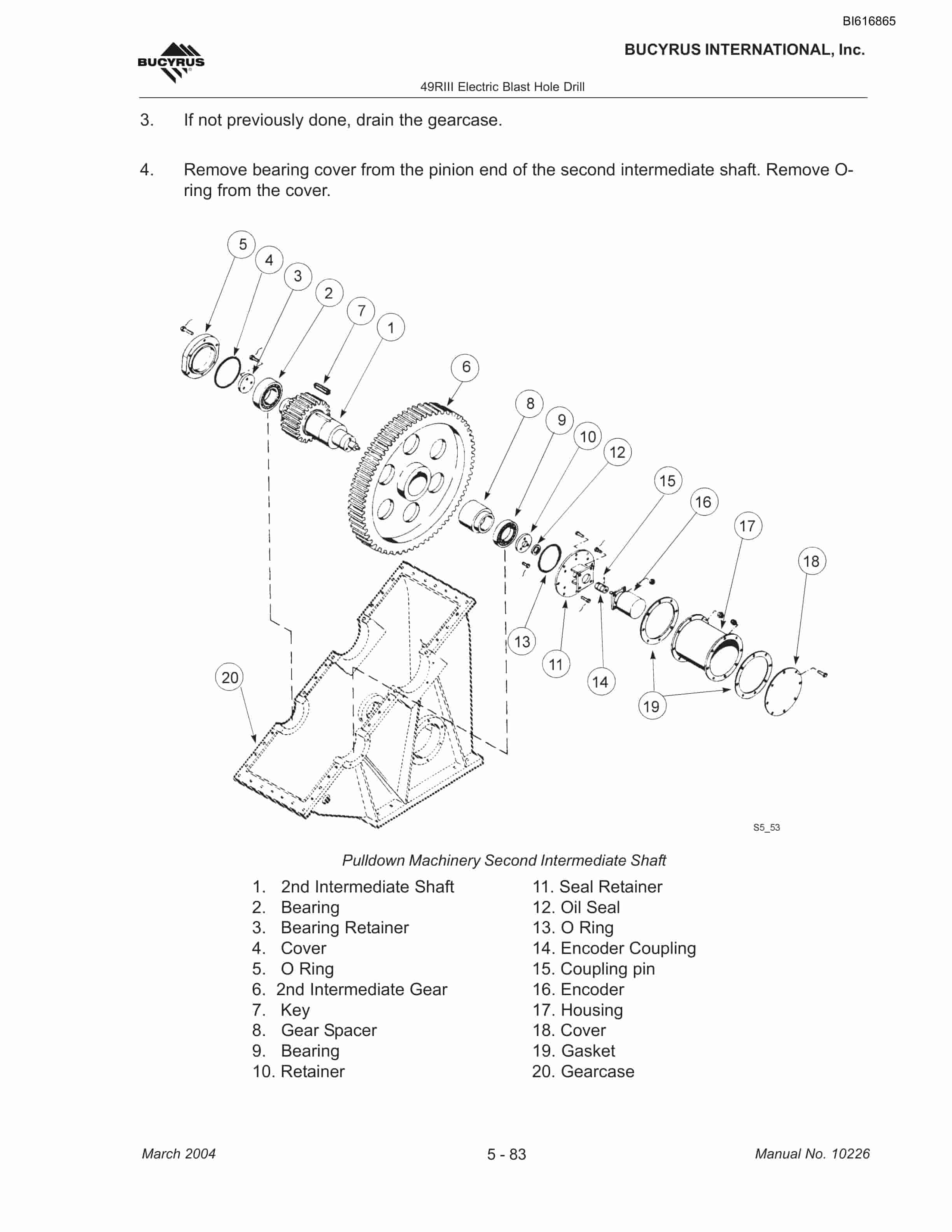Bucyrus 49RIII Blast Hole Drill Maintenance And Operation Manual BI616865-3