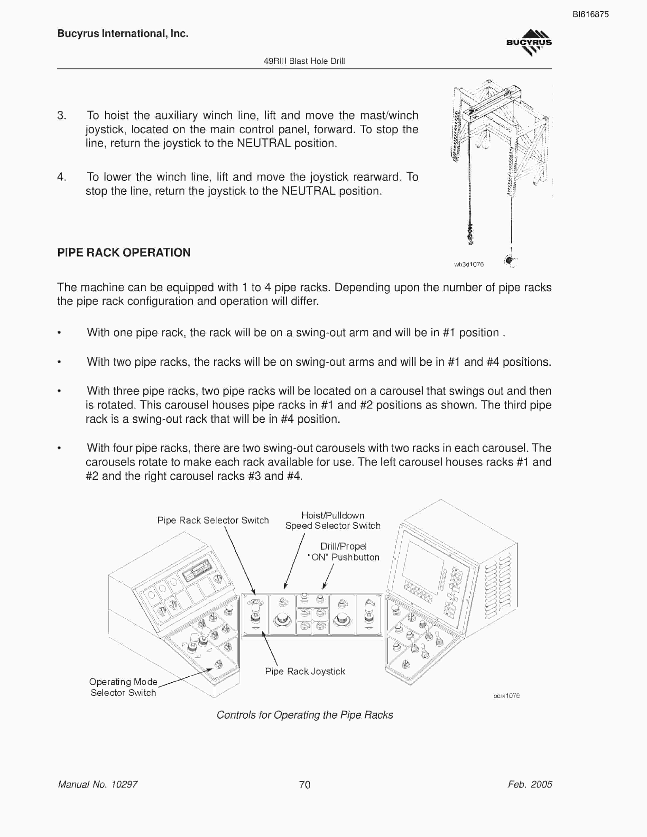 Bucyrus 49RIII Blast Hole Drill Operators Manual BI616875-3