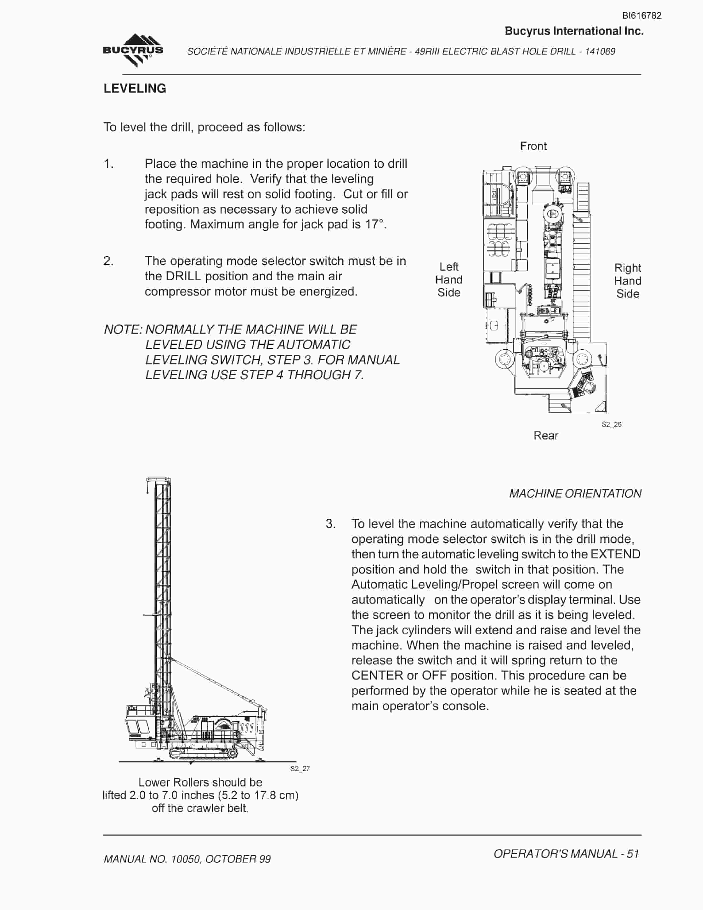Bucyrus 49RIII Blast Hole Drill Technical Manual BI616782-2