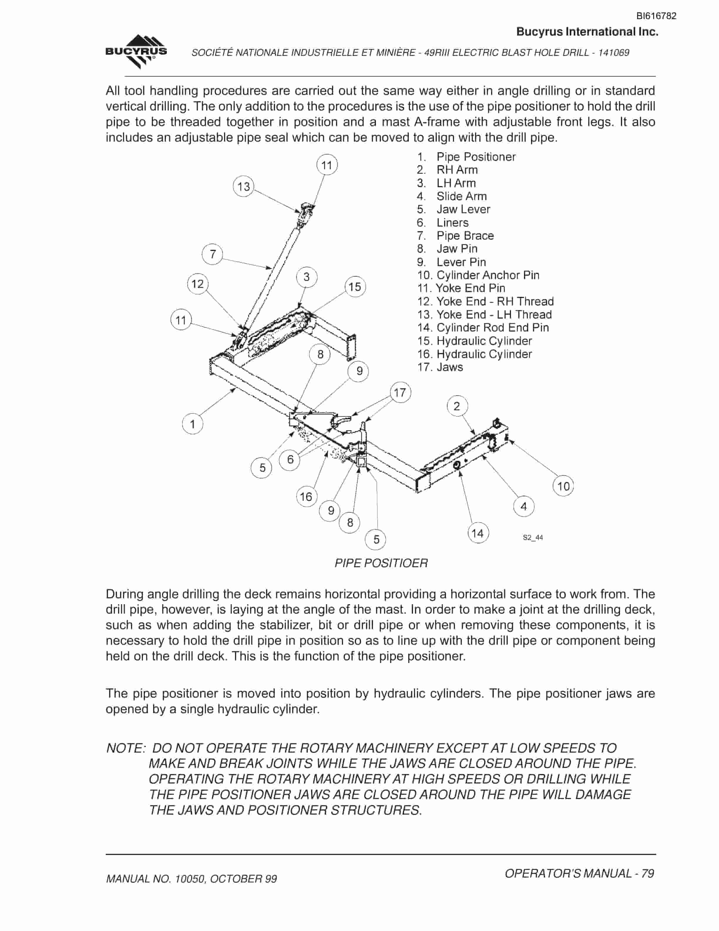 Bucyrus 49RIII Blast Hole Drill Technical Manual BI616782-4