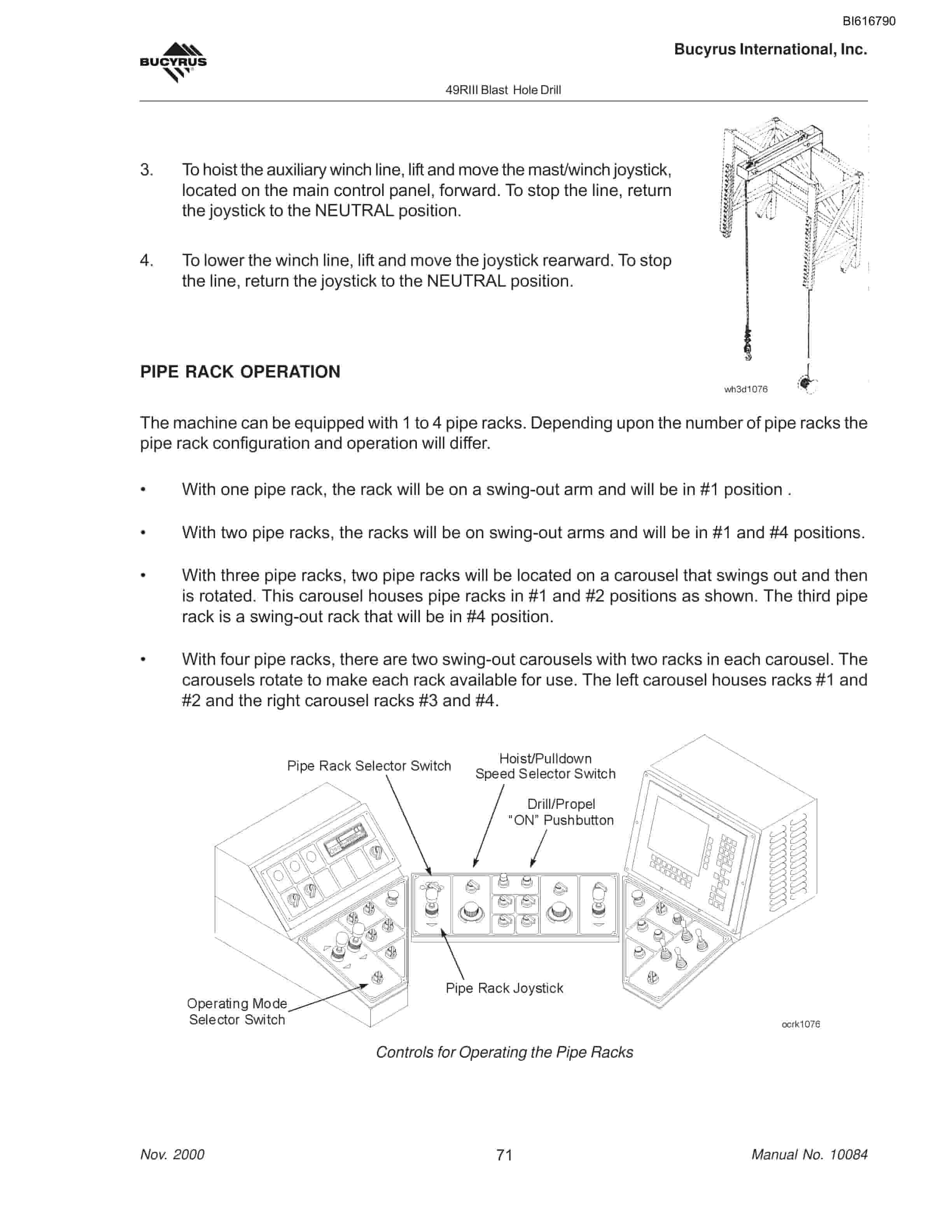 Bucyrus 49RIII Blast Hole Drill Technical Manual BI616790-3