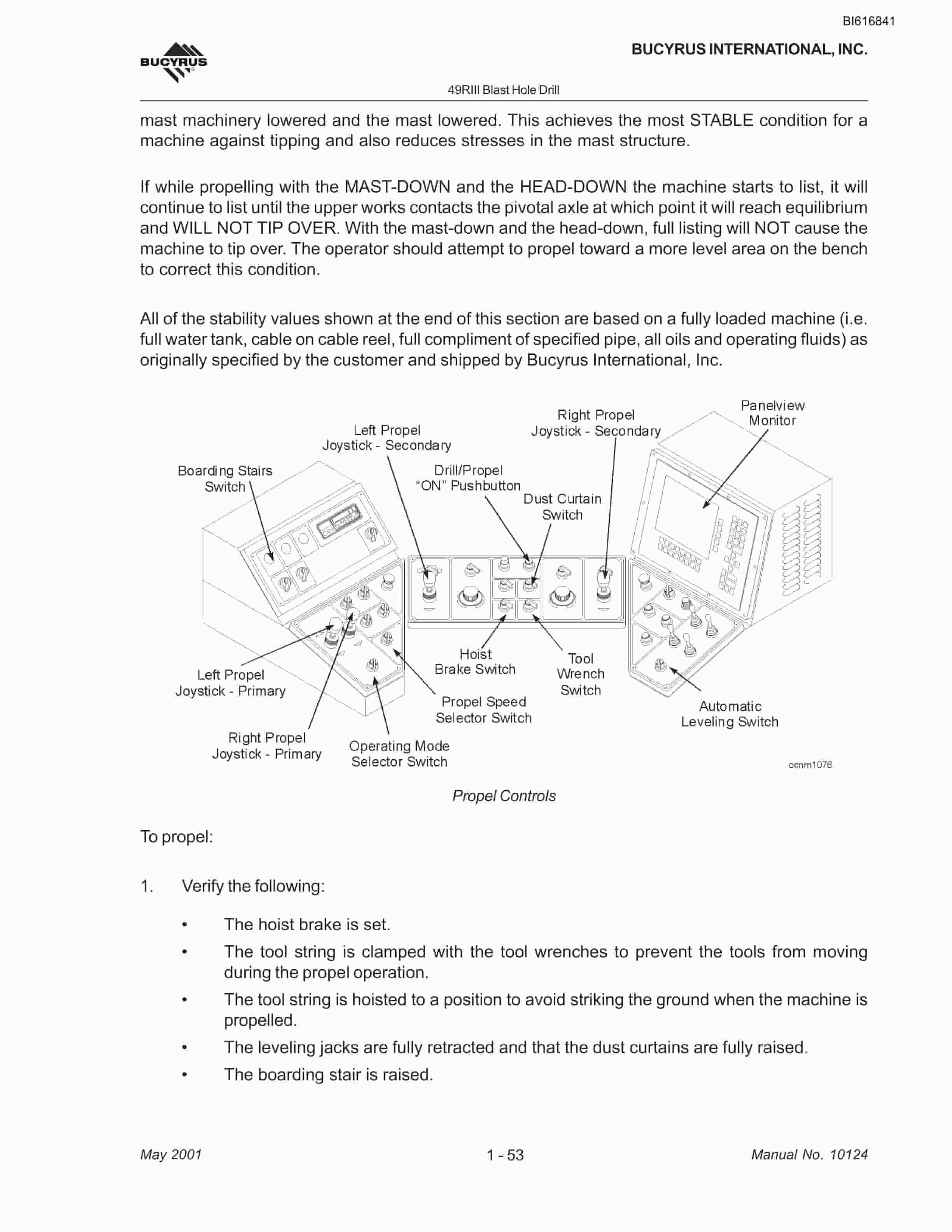 Bucyrus 49RIII Blast Hole Drill Technical Manual BI616841-2