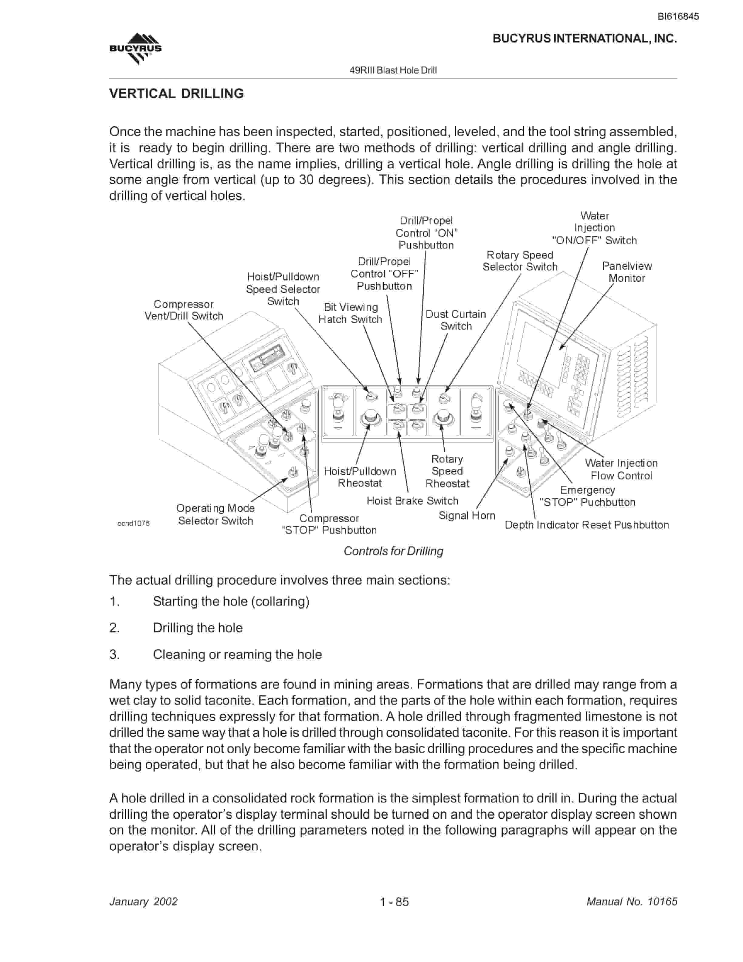 Bucyrus 49RIII Blast Hole Drill Technical Manual BI616845-5