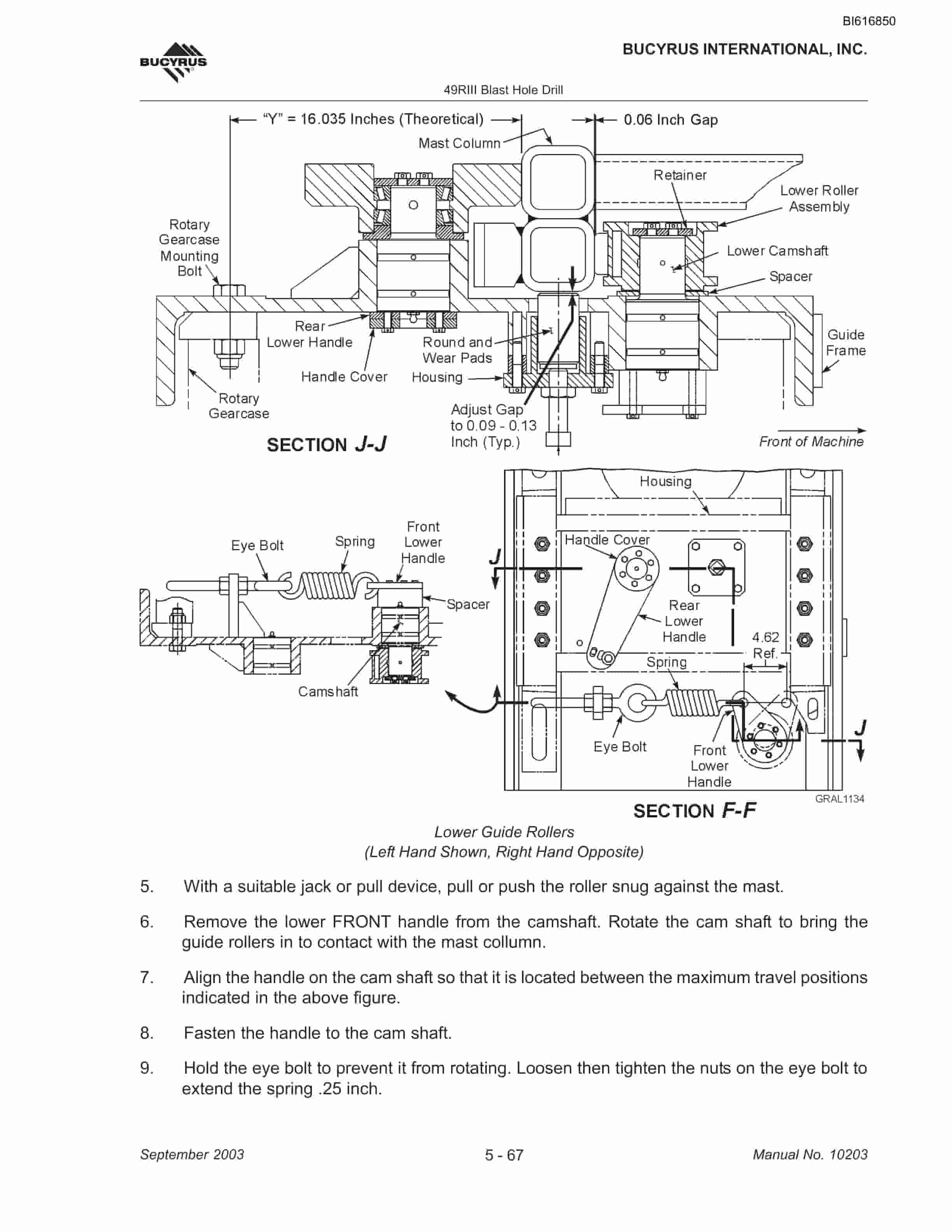 Bucyrus 49RIII Blast Hole Drill Technical Manual BI616850-3
