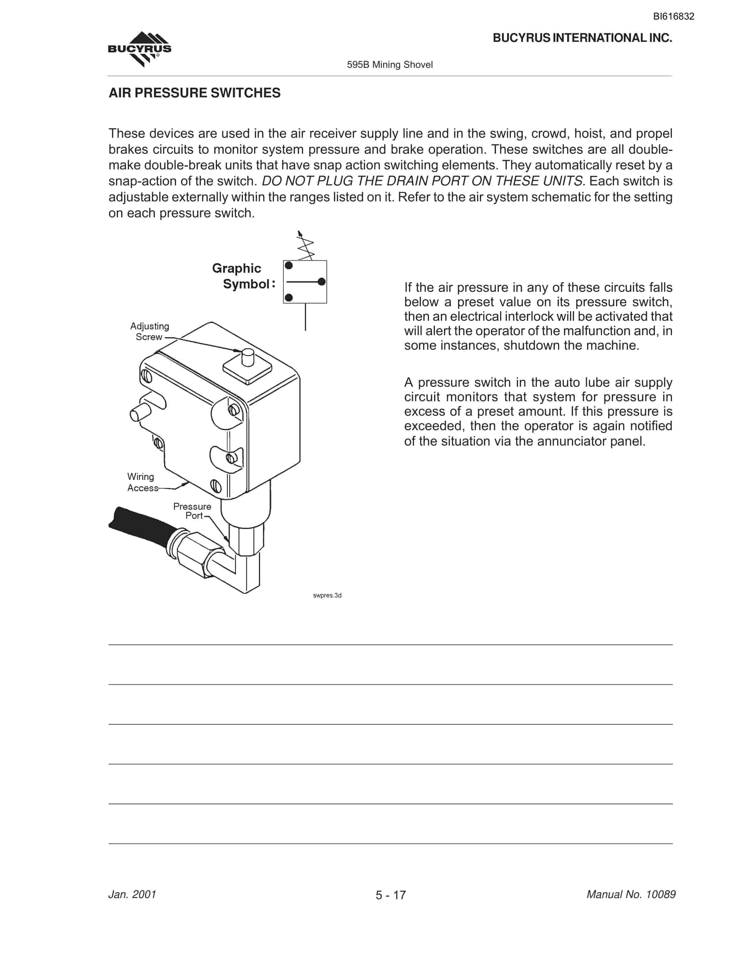 Bucyrus 595B Mining Shovel Technical Manual BI616832-3