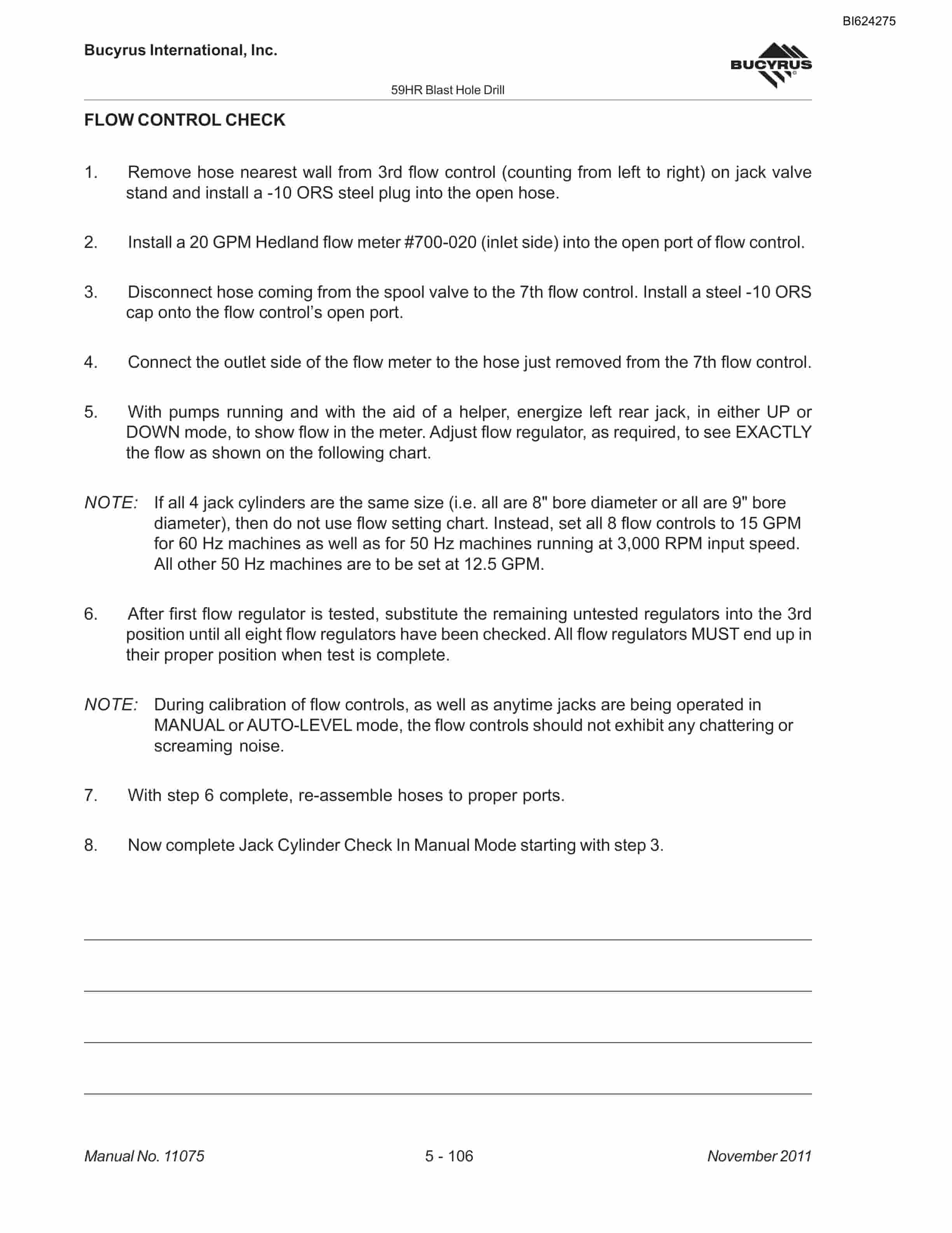 Bucyrus 59HR Blast Hole Drill Maintenance And Operation Manual BI624275-4