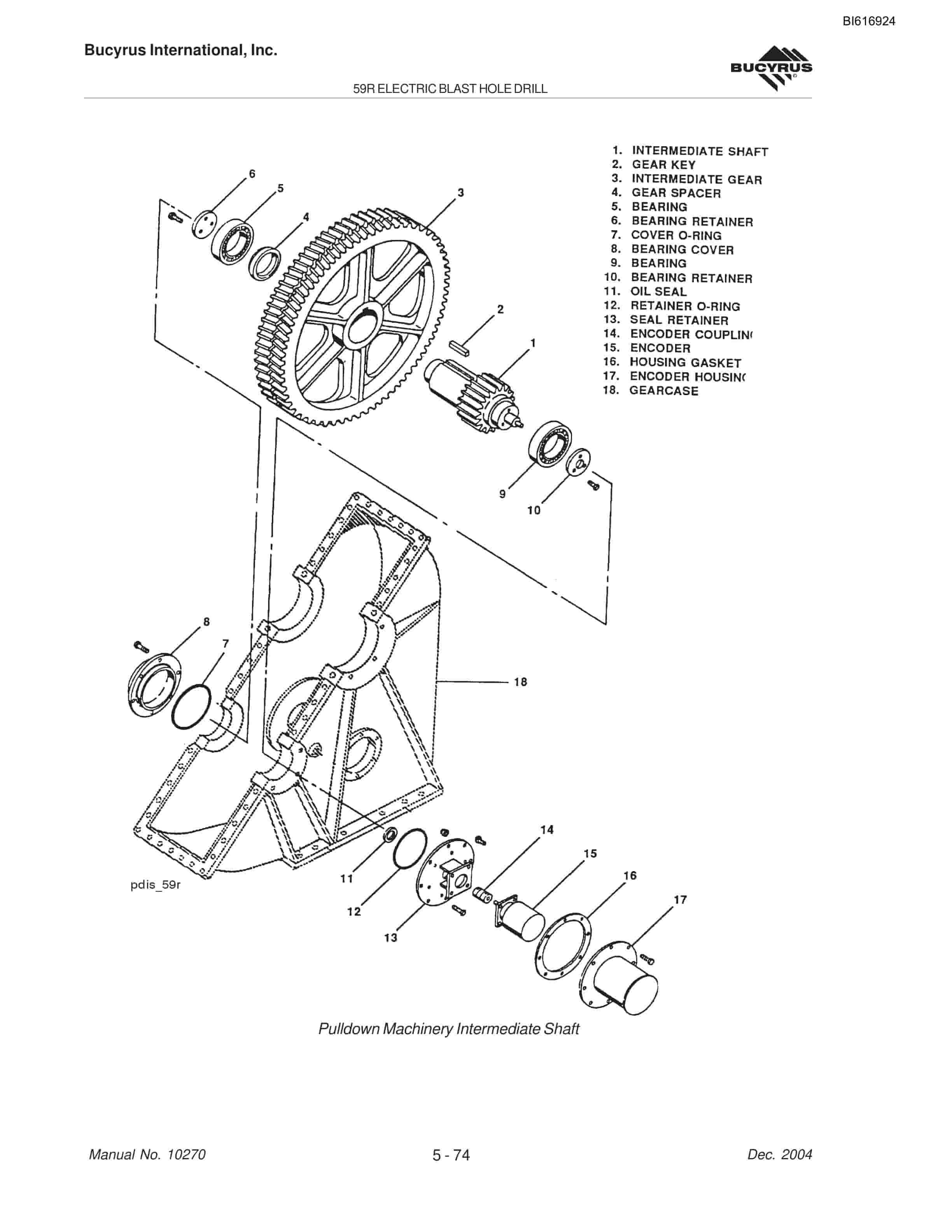 Bucyrus 59R Blast Hole Drill Maintenance And Operation Manual BI616924-3