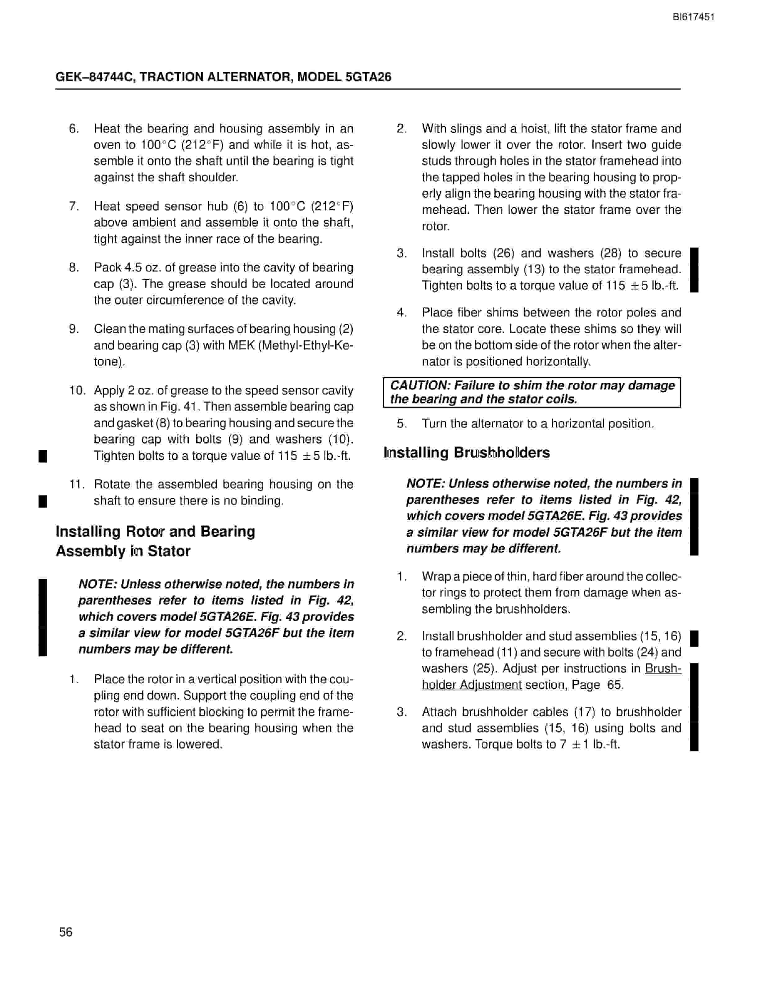 Bucyrus 5GTA26 Traction Alternator Technical Manual BI617451-3