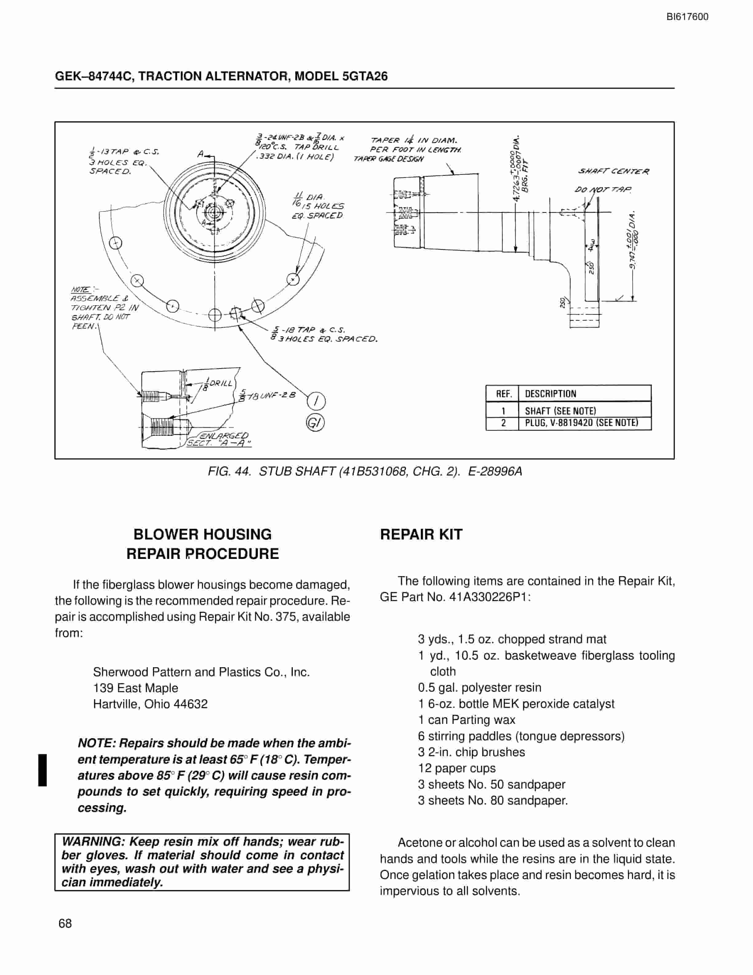 Bucyrus 5GTA26 Traction Alternator Technical Manual BI617600-5