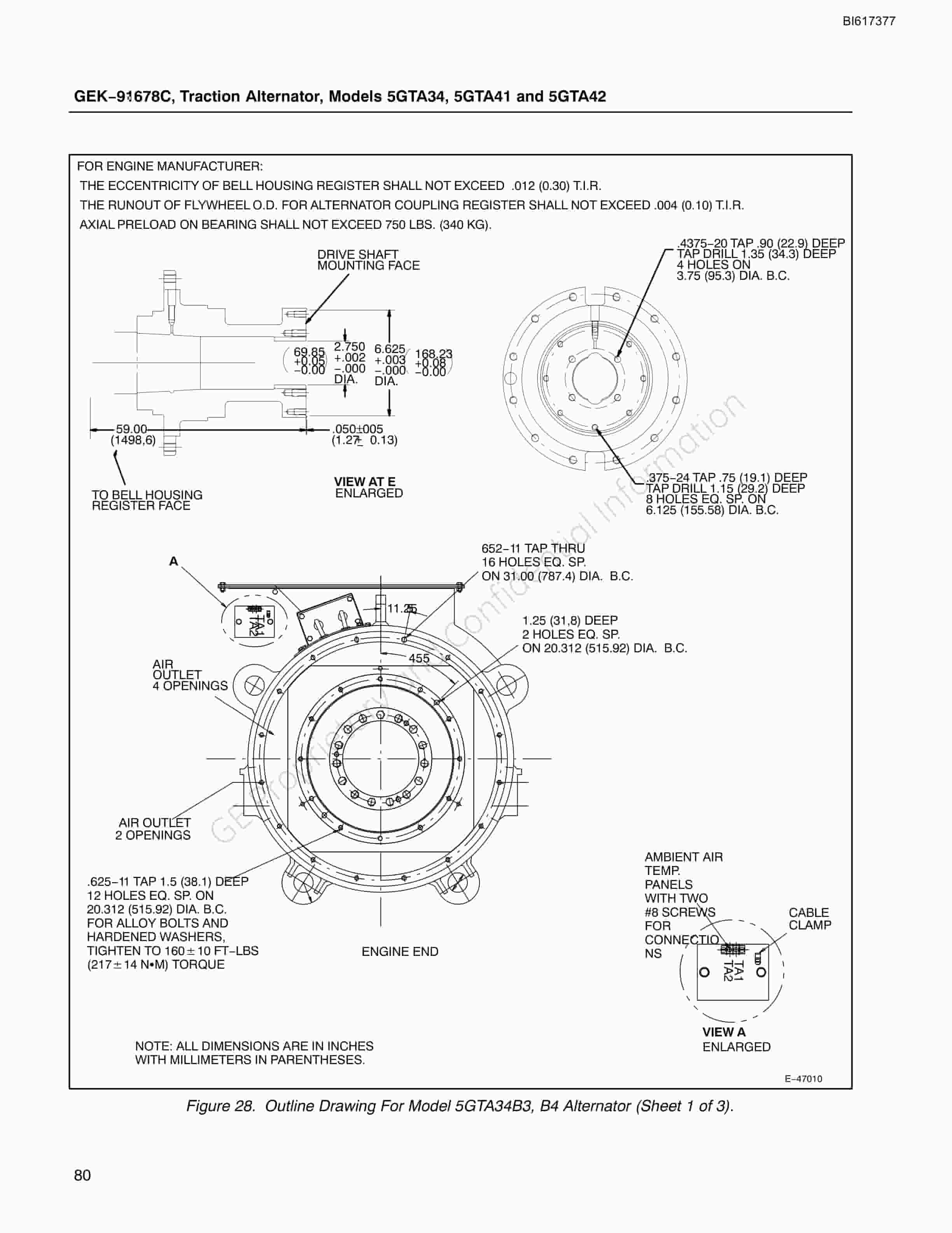Bucyrus 5GTA34, 5GTA41, 5GTA42 Traction Alternator Technical Manual BI617377-5
