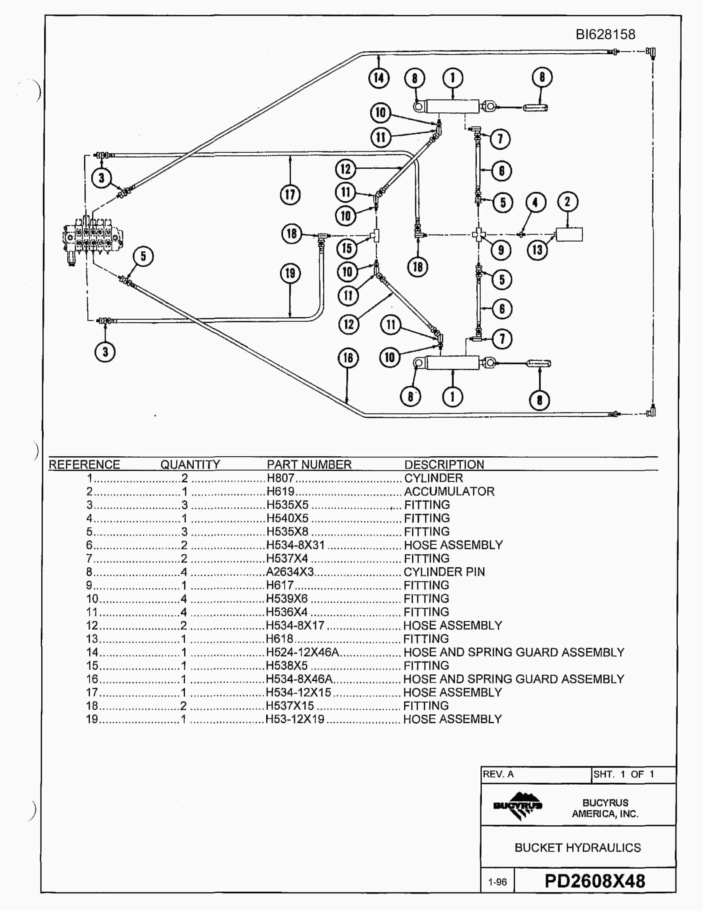 Bucyrus 601 Parts Catalog BI628158-4