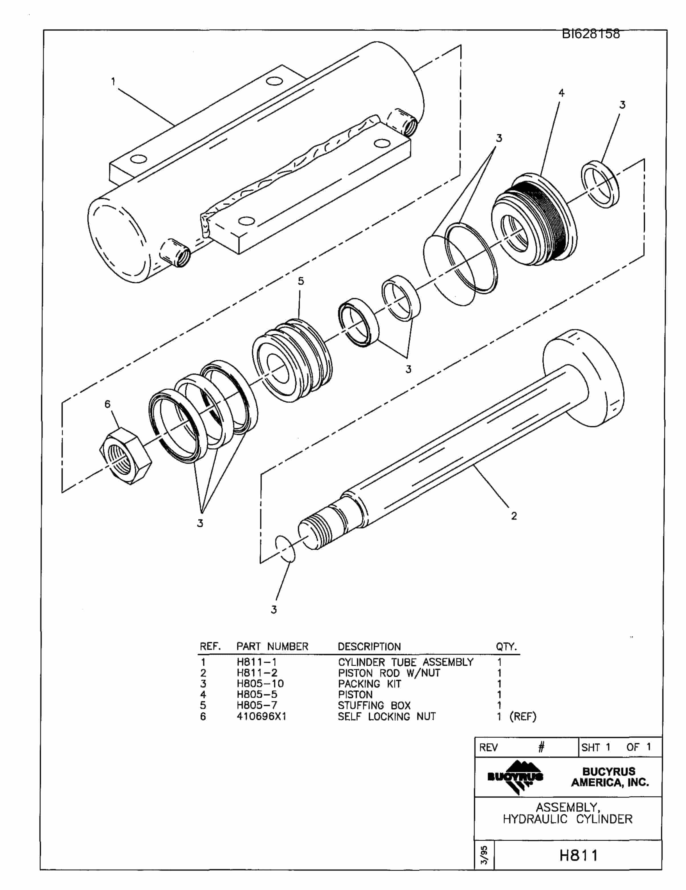 Bucyrus 601 Parts Catalog BI628158-5