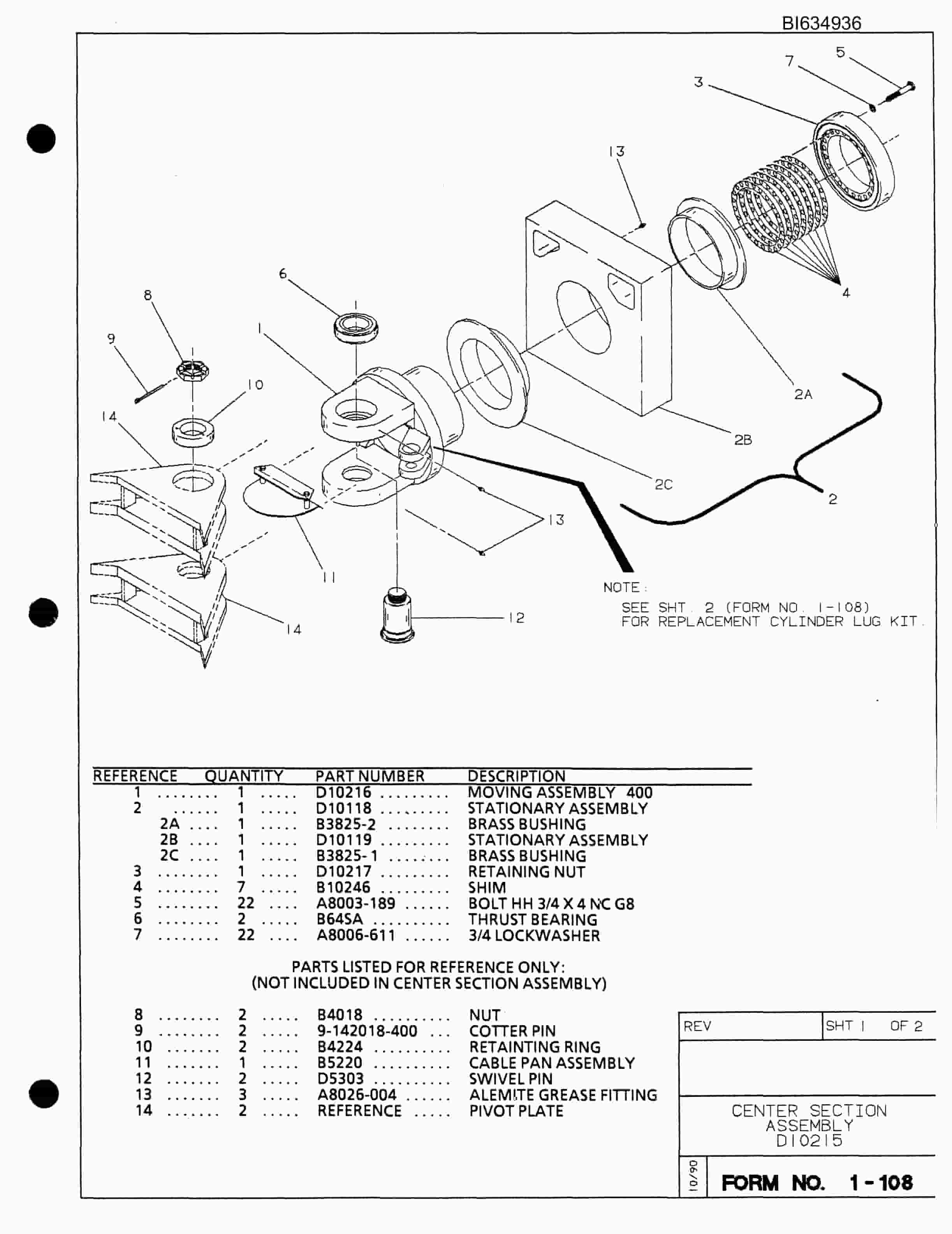 Bucyrus 602 Parts Catalog BI634936-3