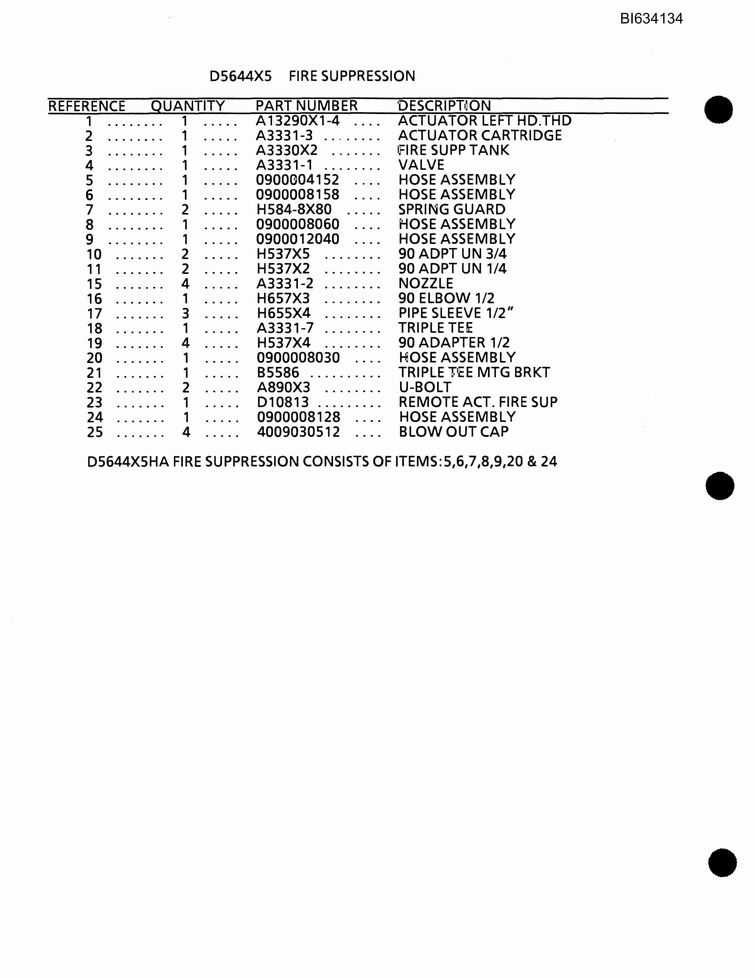 Bucyrus 603 Parts Catalog BI634134-4