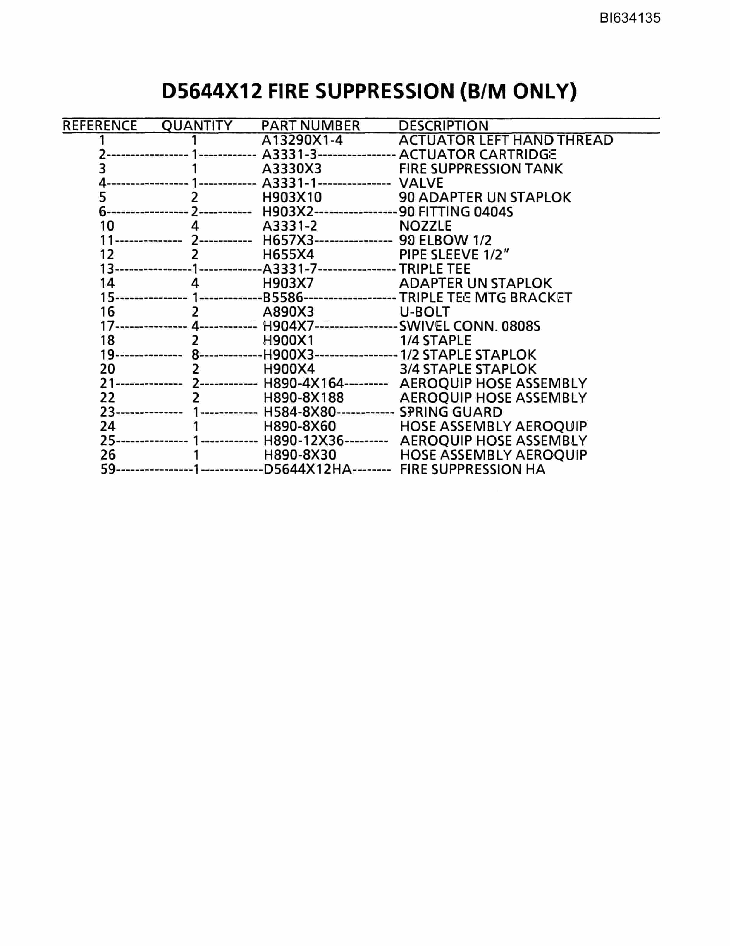 Bucyrus 603 Parts Catalog BI634135-4