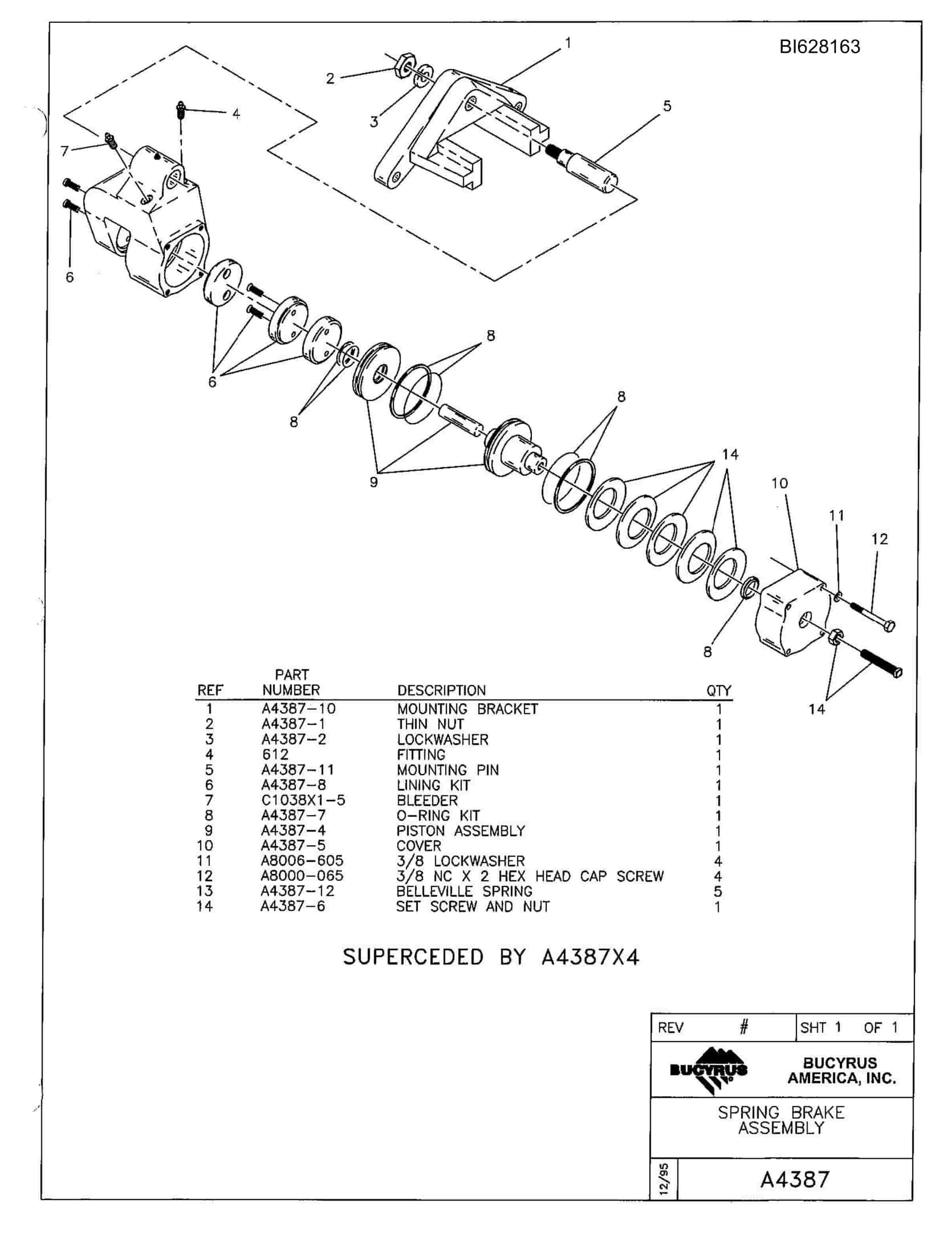 Bucyrus 604 Parts Catalog BI628163-2