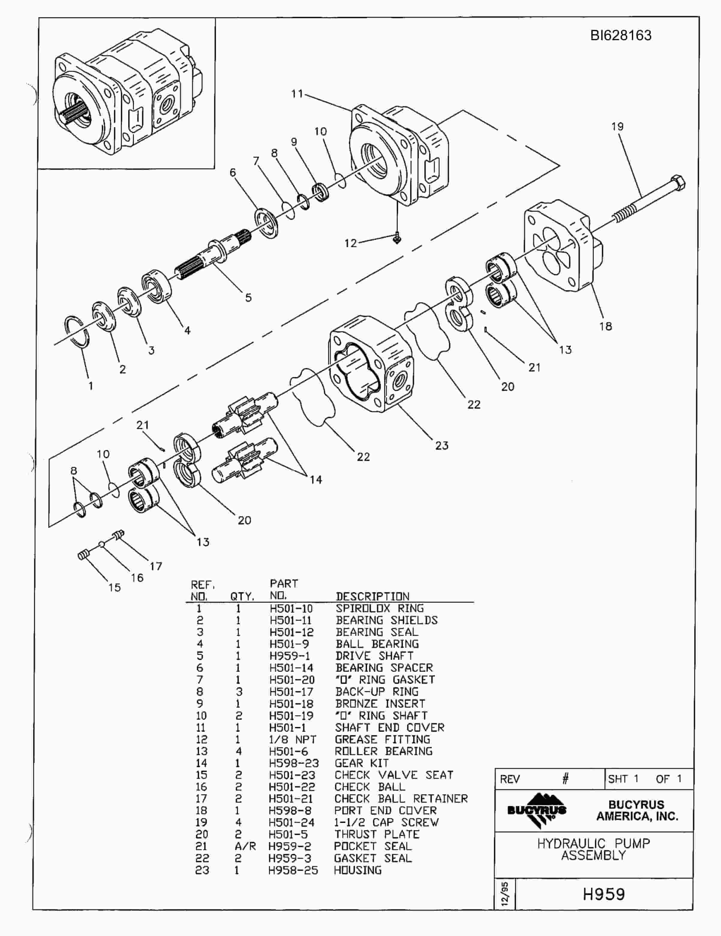 Bucyrus 604 Parts Catalog BI628163-4
