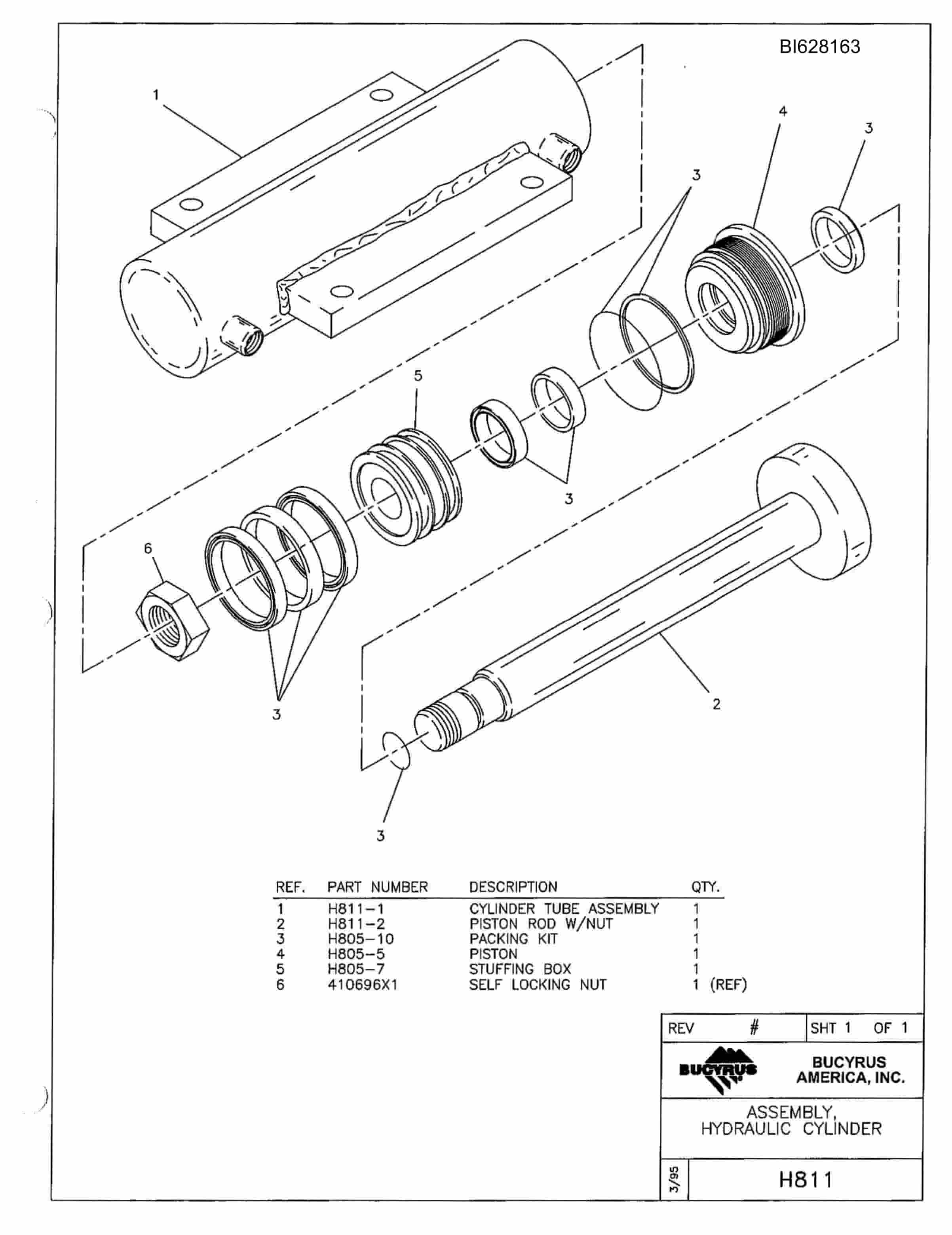 Bucyrus 604 Parts Catalog BI628163-5