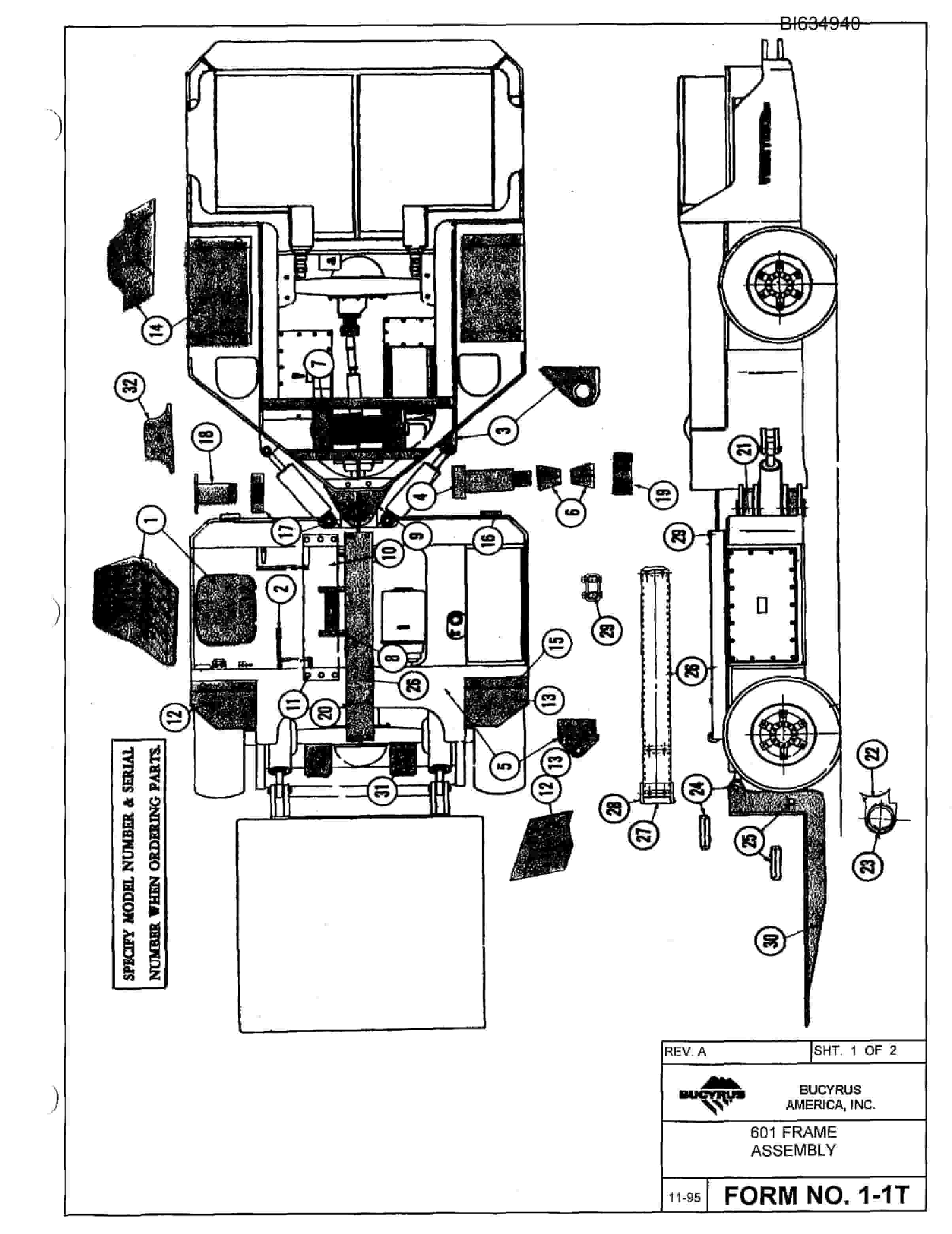 Bucyrus 604 Parts Catalog BI634940-3