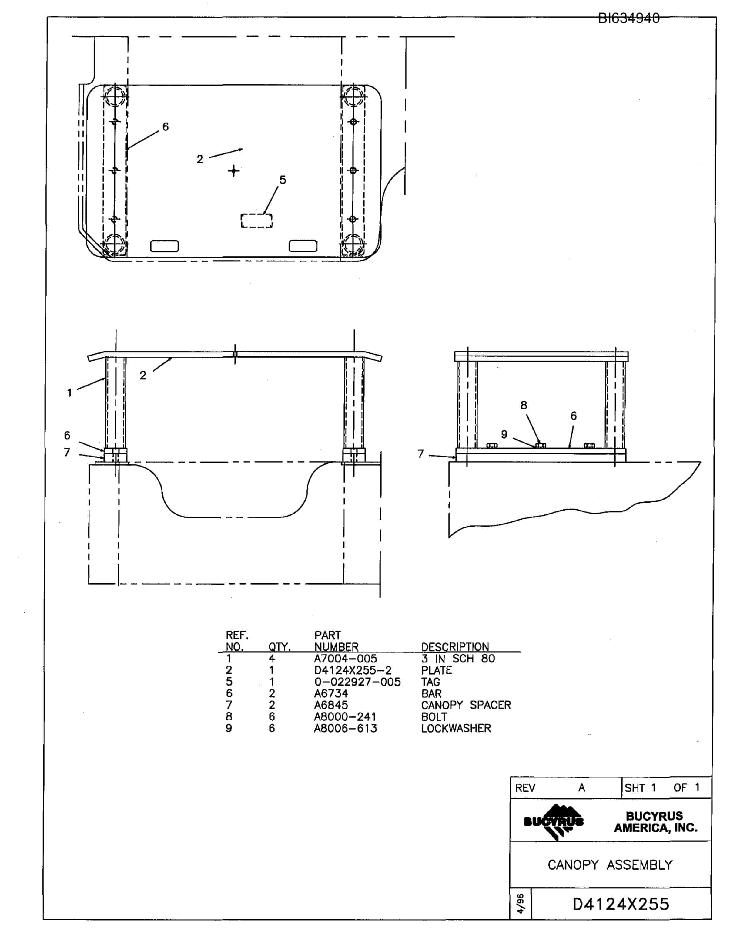 Bucyrus 604 Parts Catalog BI634940-5