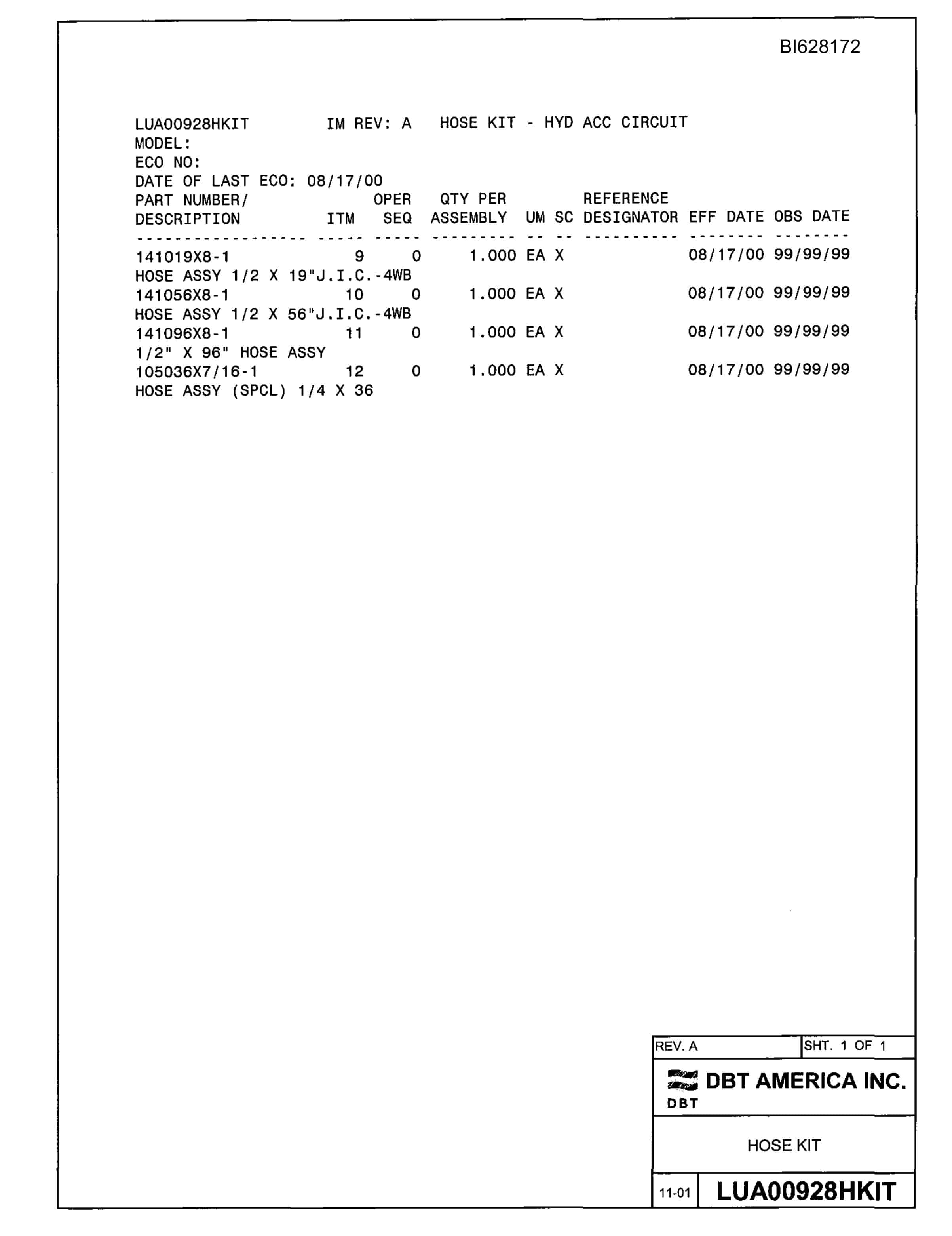 Bucyrus 630-2 Parts Catalog BI628172-3
