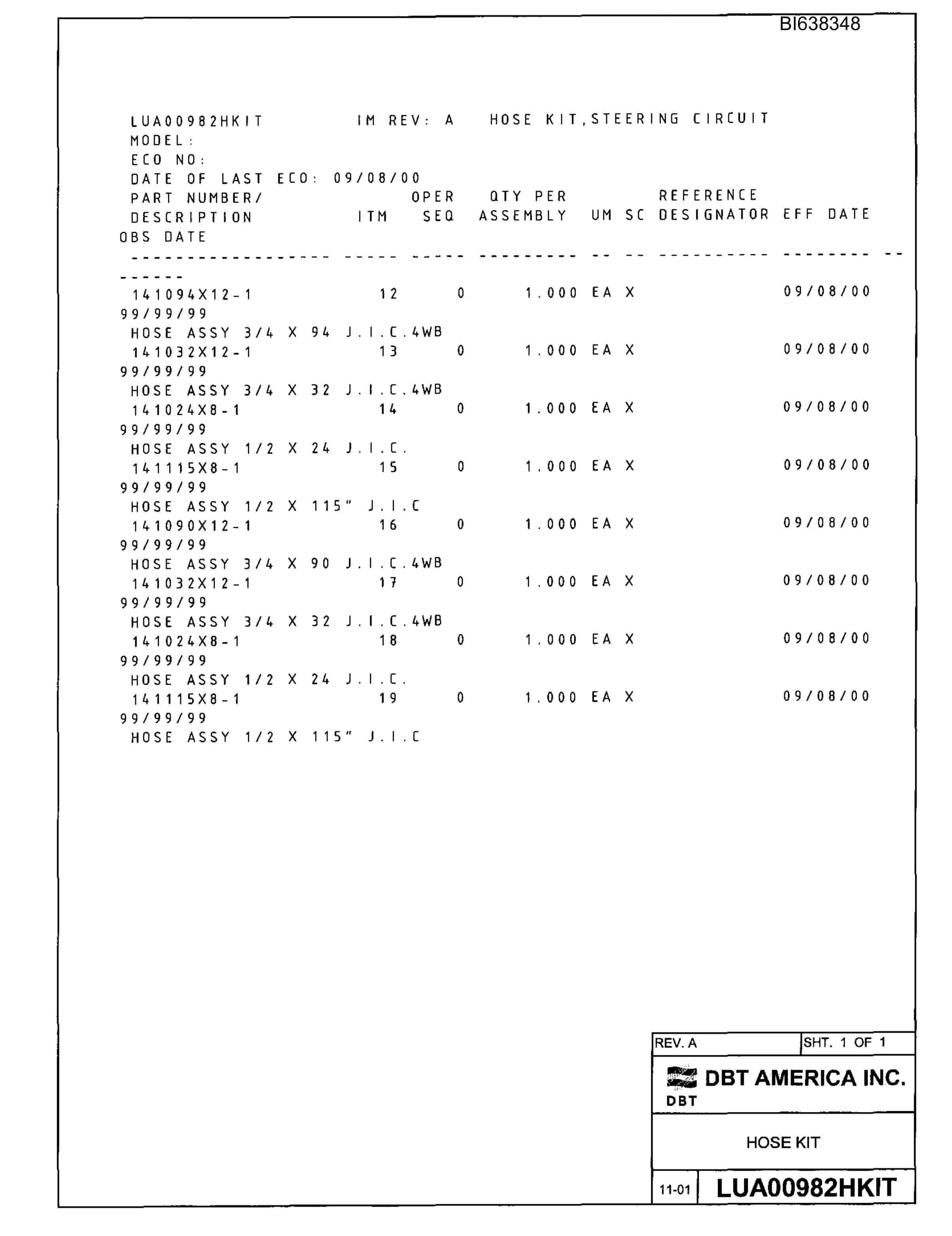 Bucyrus 630-2 Parts Catalog BI638348-4