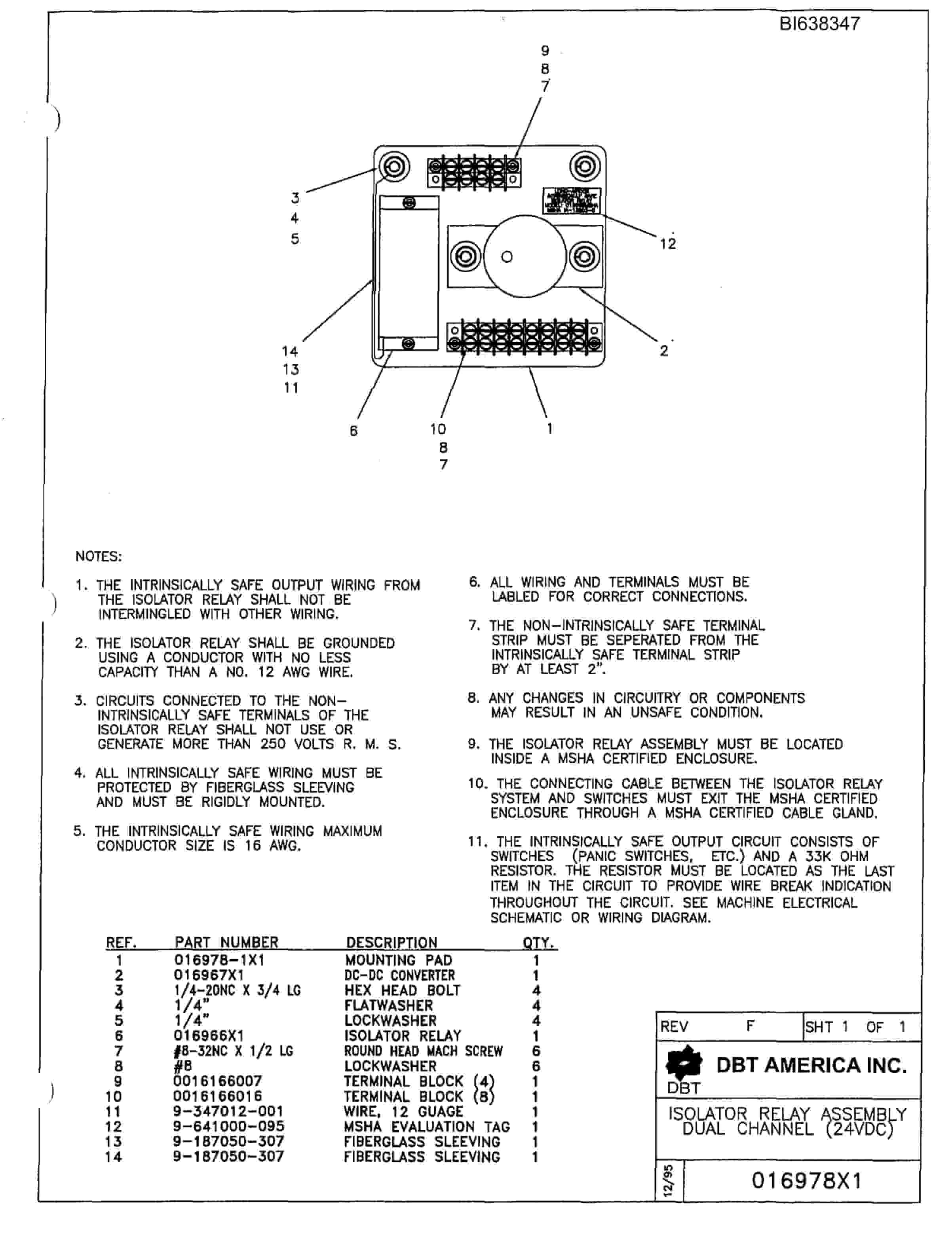 Bucyrus 630-2 Standard Side, Standard Deck Parts Catalog BI638347-2