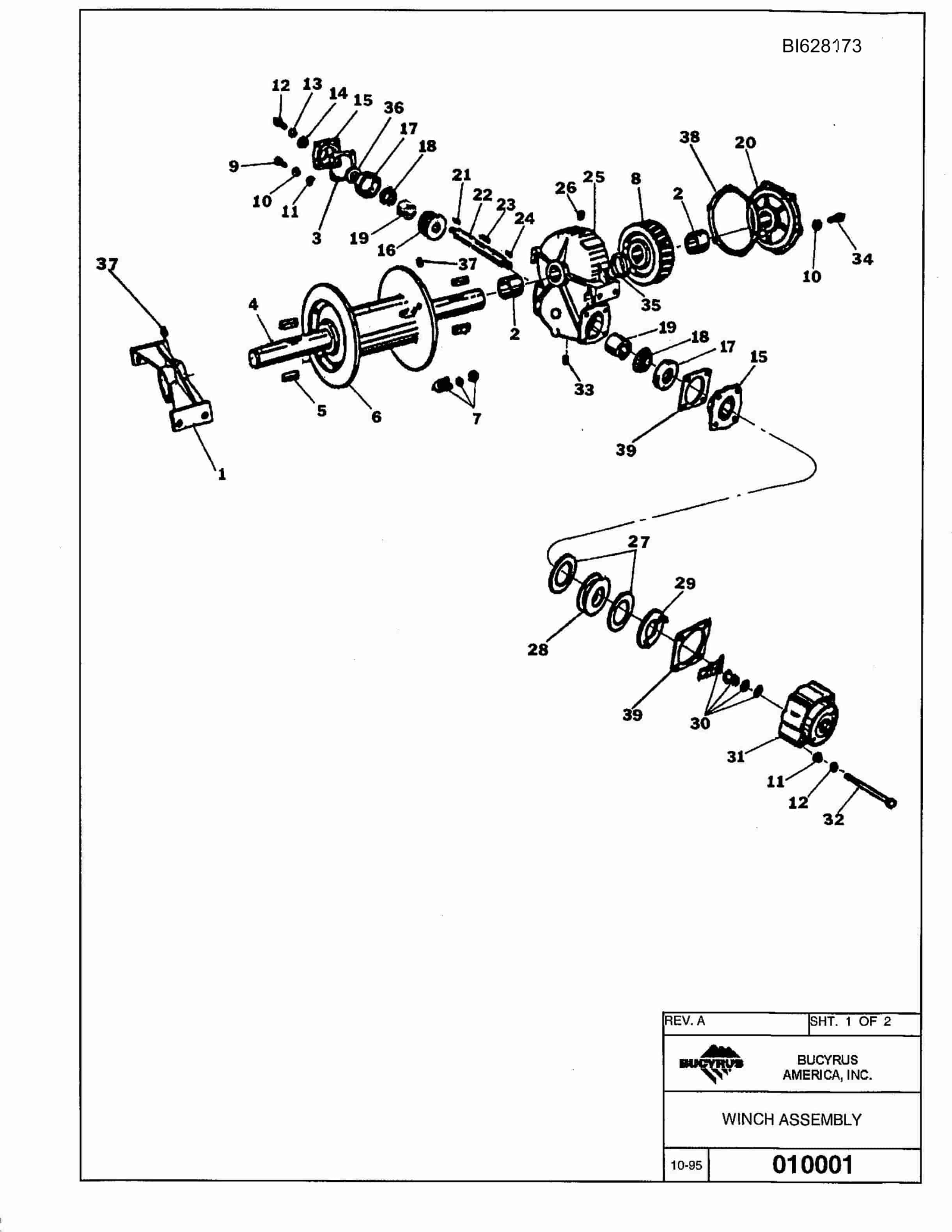 Bucyrus 630 Parts Catalog BI628173-2